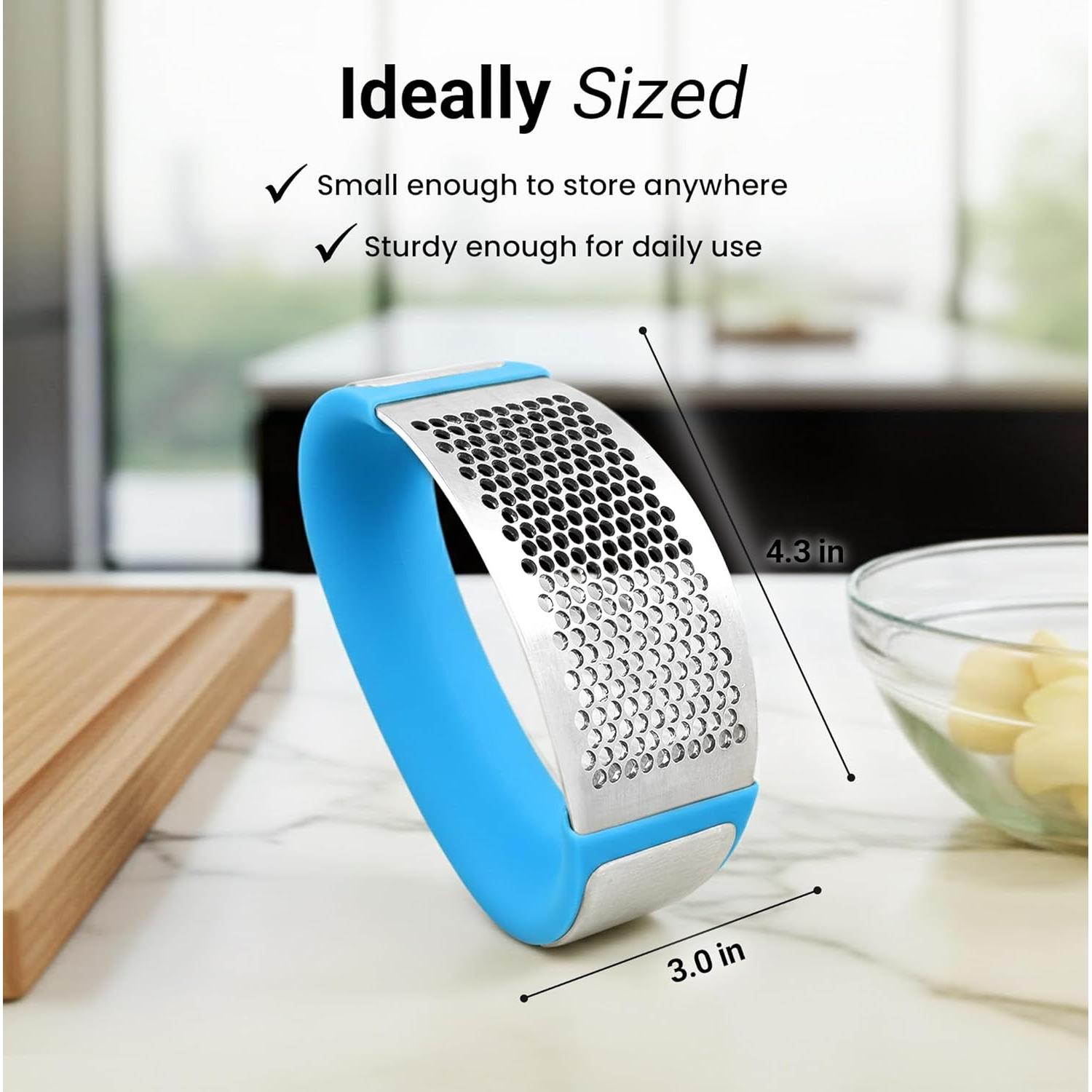 Prensa de Ajo Rocker Zulay Kitchen Acero Inoxidable Azul