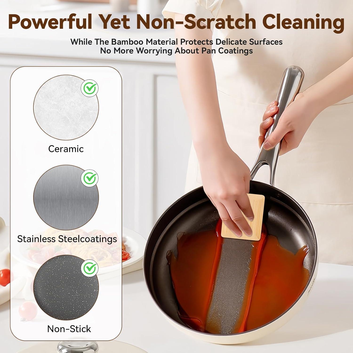 Juego de 6 Raspadores de Bambú Natural DEBETOOL - Sin Rayones