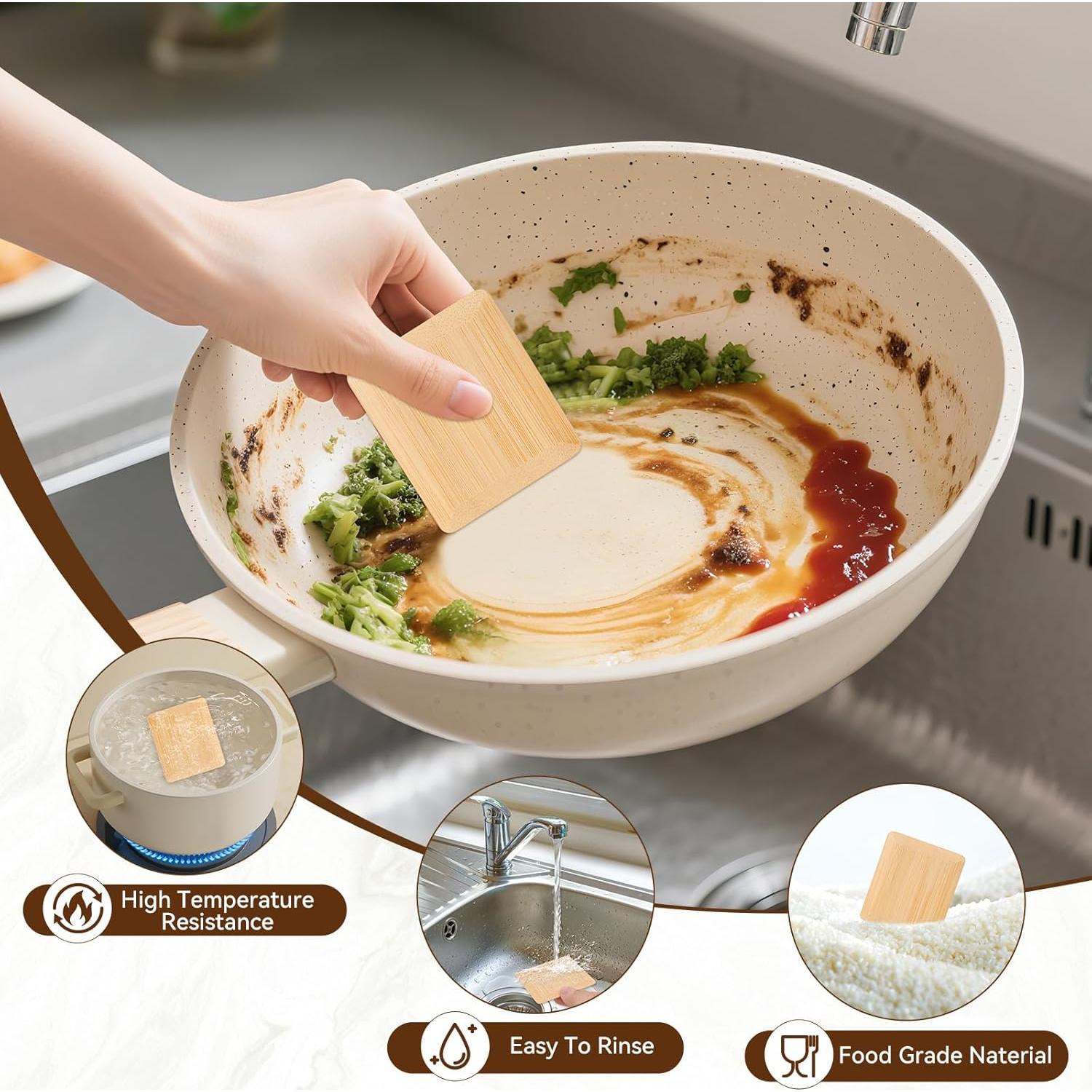 Juego de 6 Raspadores de Bambú Natural DEBETOOL - Sin Rayones