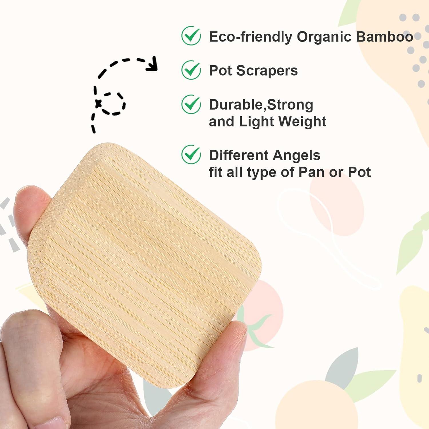 Juego de 3 Raspadores de Bambú Eldraqth para Utensilios