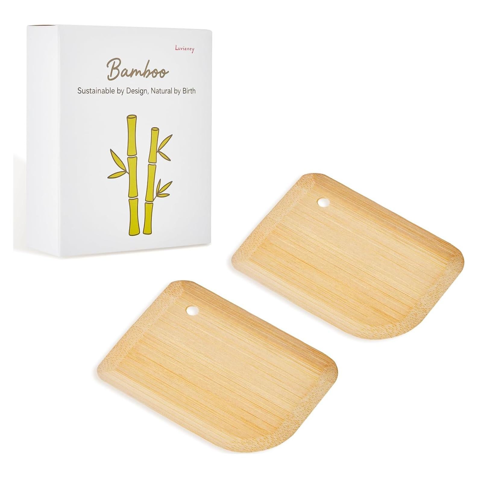 Raspador de Bambú Luviancy 2 Pcs Multiusos 8.4x7.1cm