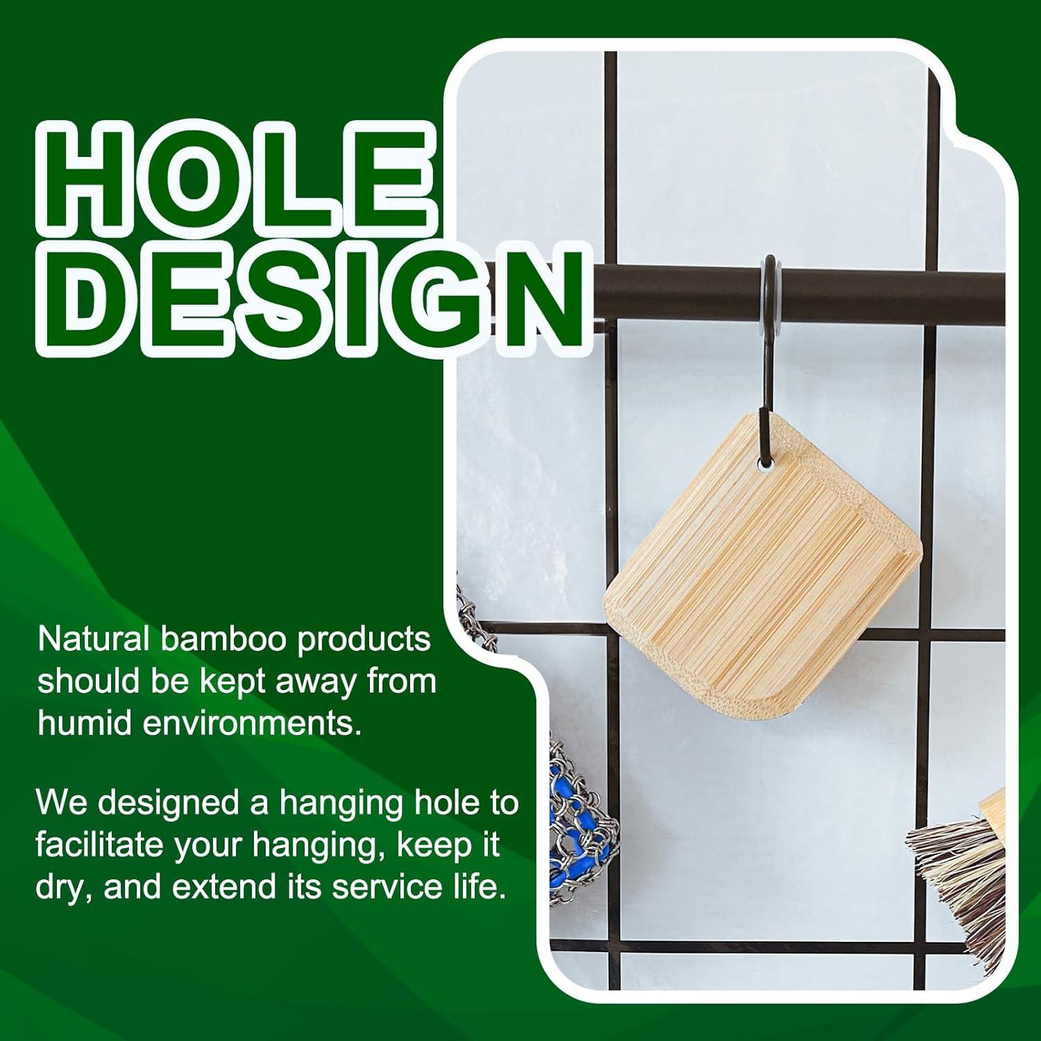 Raspador de Bambú Luviancy 2 Pcs Multiusos 8.4x7.1cm