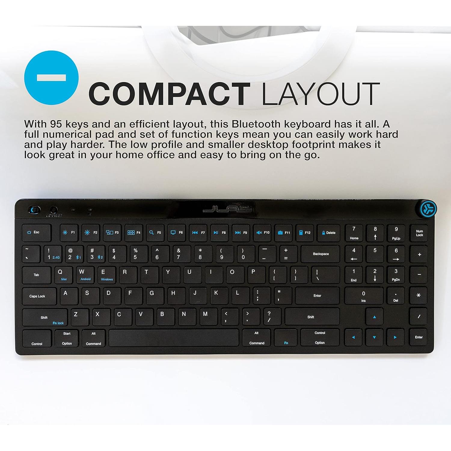 Teclado Inalámbrico JLab JBuds, Bluetooth 5.2, 95 Teclas