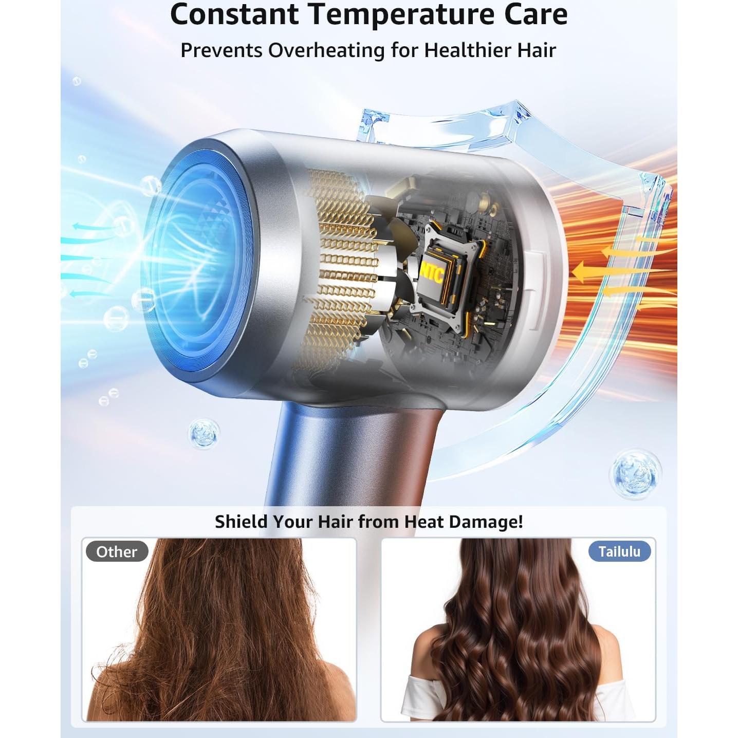 Secador de Pelo Iónico Profesional Tailulu HF03 200M Iones Negativos