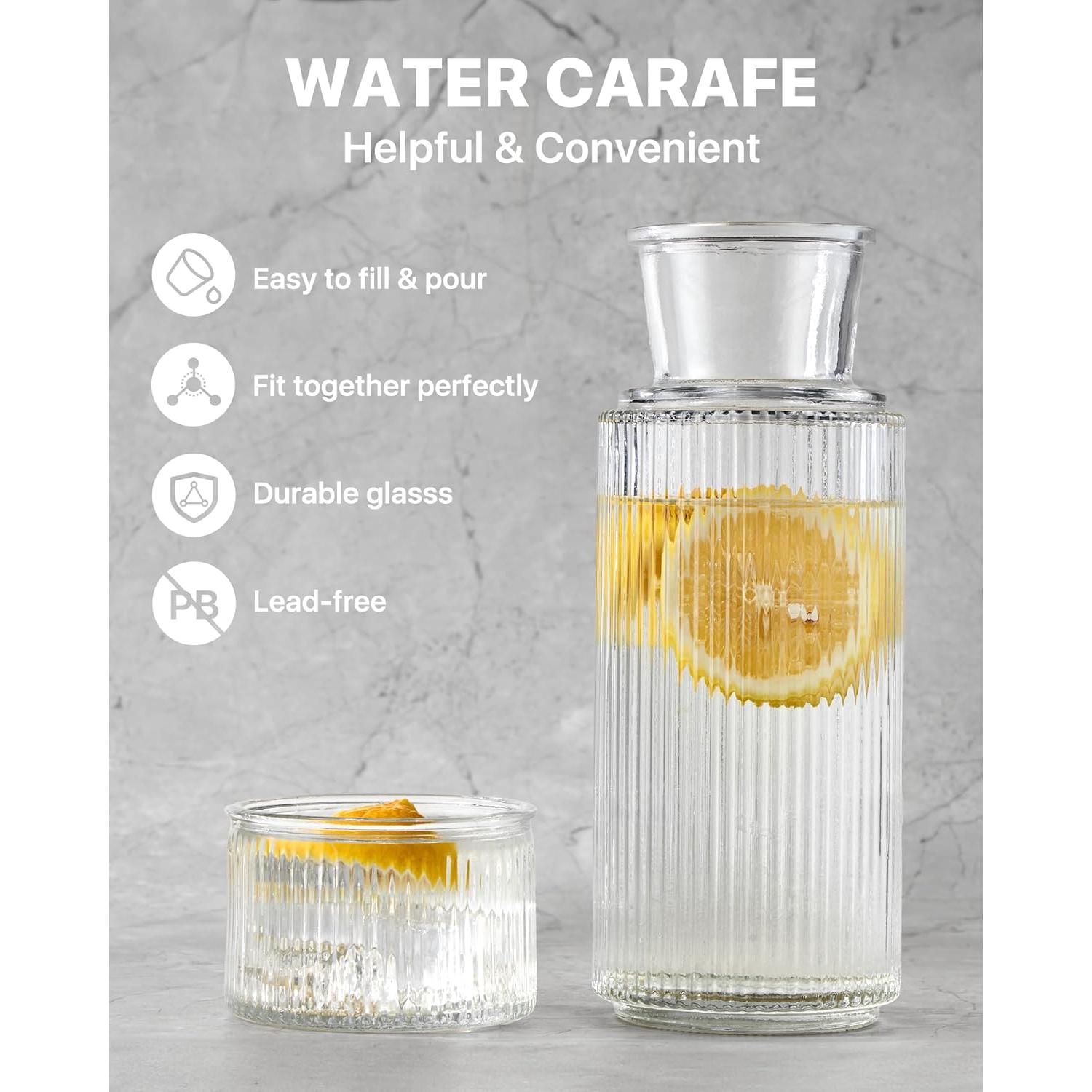 Juego de Jarra y Vaso de Vidrio DmmyAlzx 800ml y 210ml