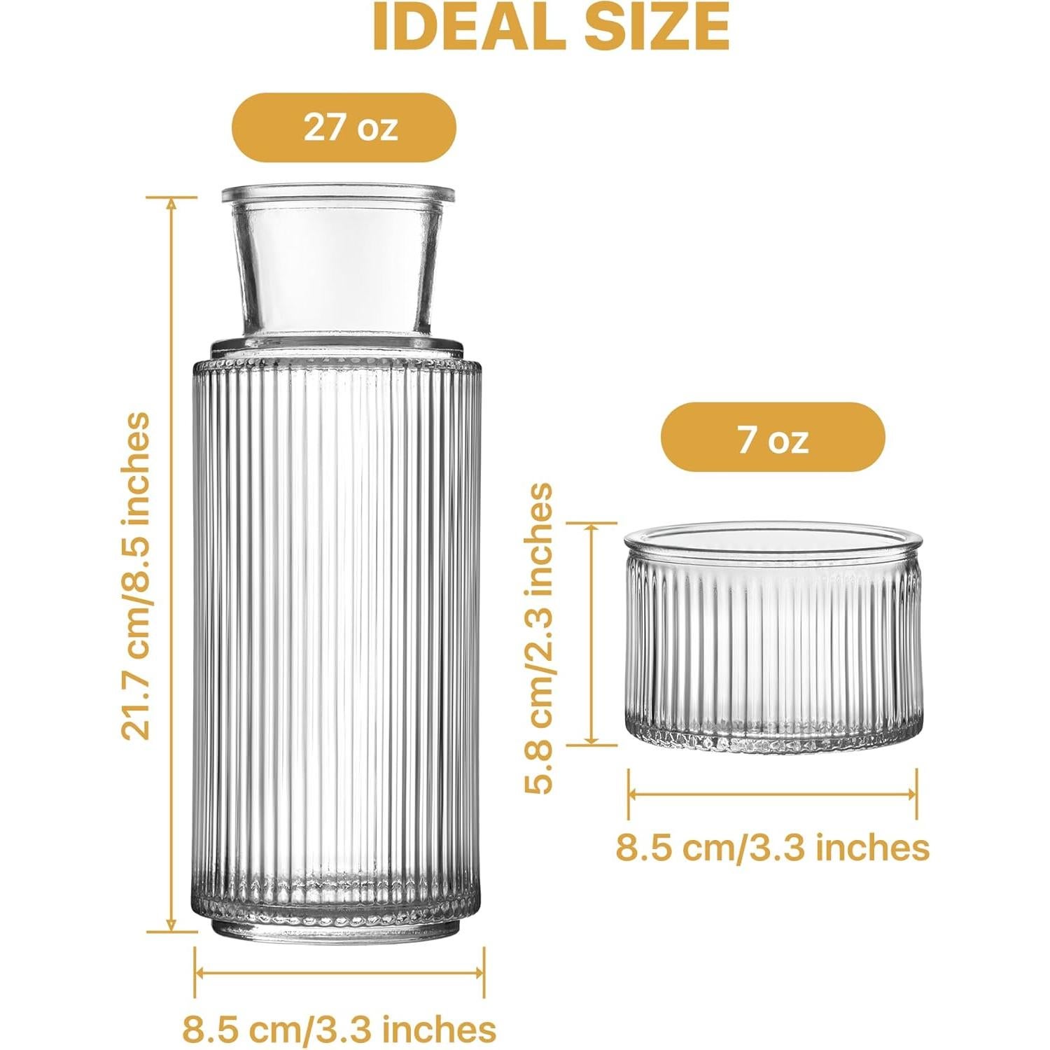 Juego de Jarra y Vaso de Vidrio DmmyAlzx 800ml y 210ml