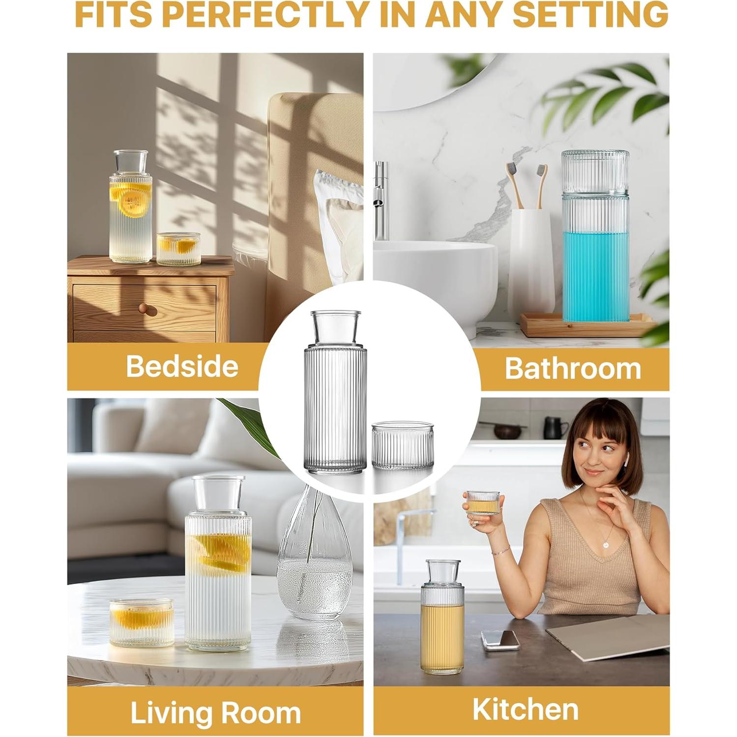 Juego de Jarra y Vaso de Vidrio DmmyAlzx 800ml y 210ml