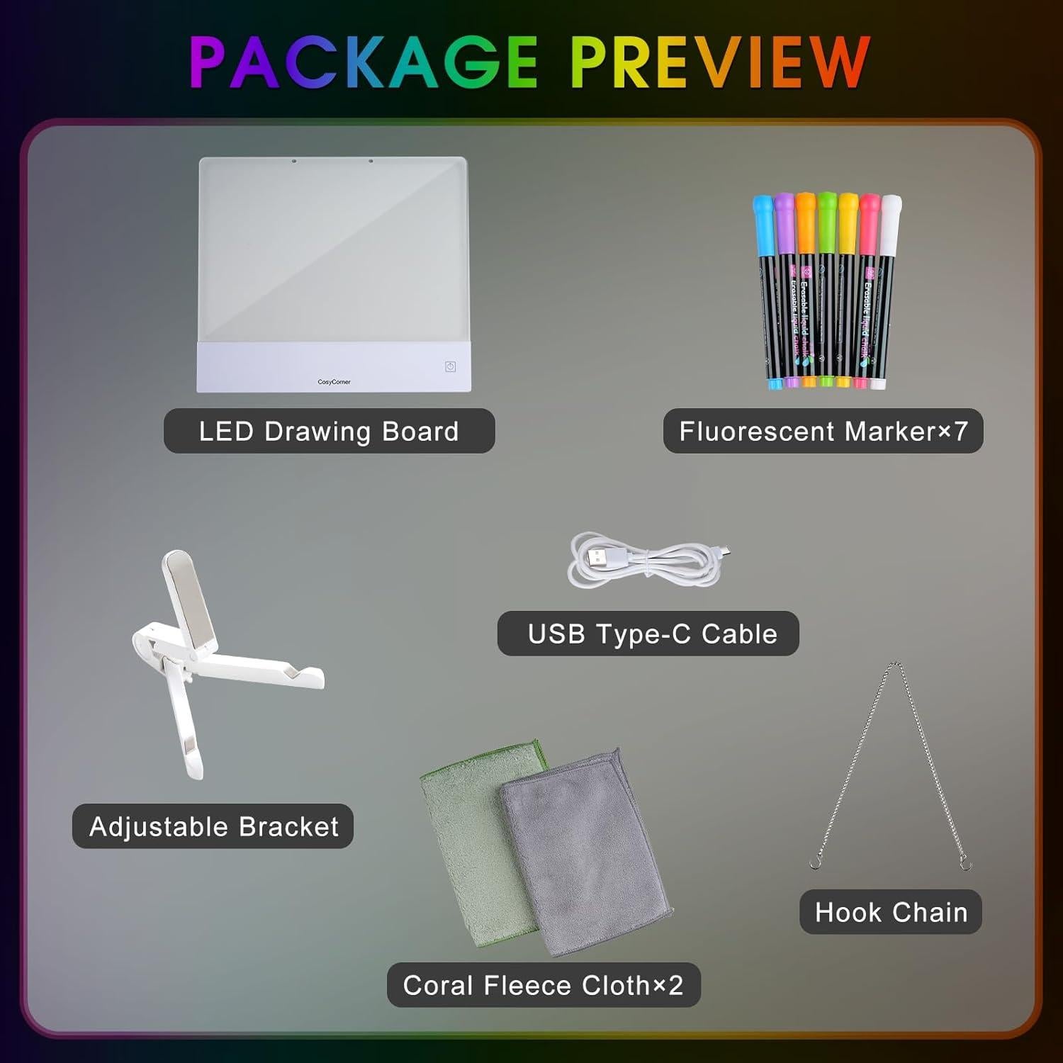 Tablero de Dibujo LED CosyCorner 34.8x24.1cm Recargable