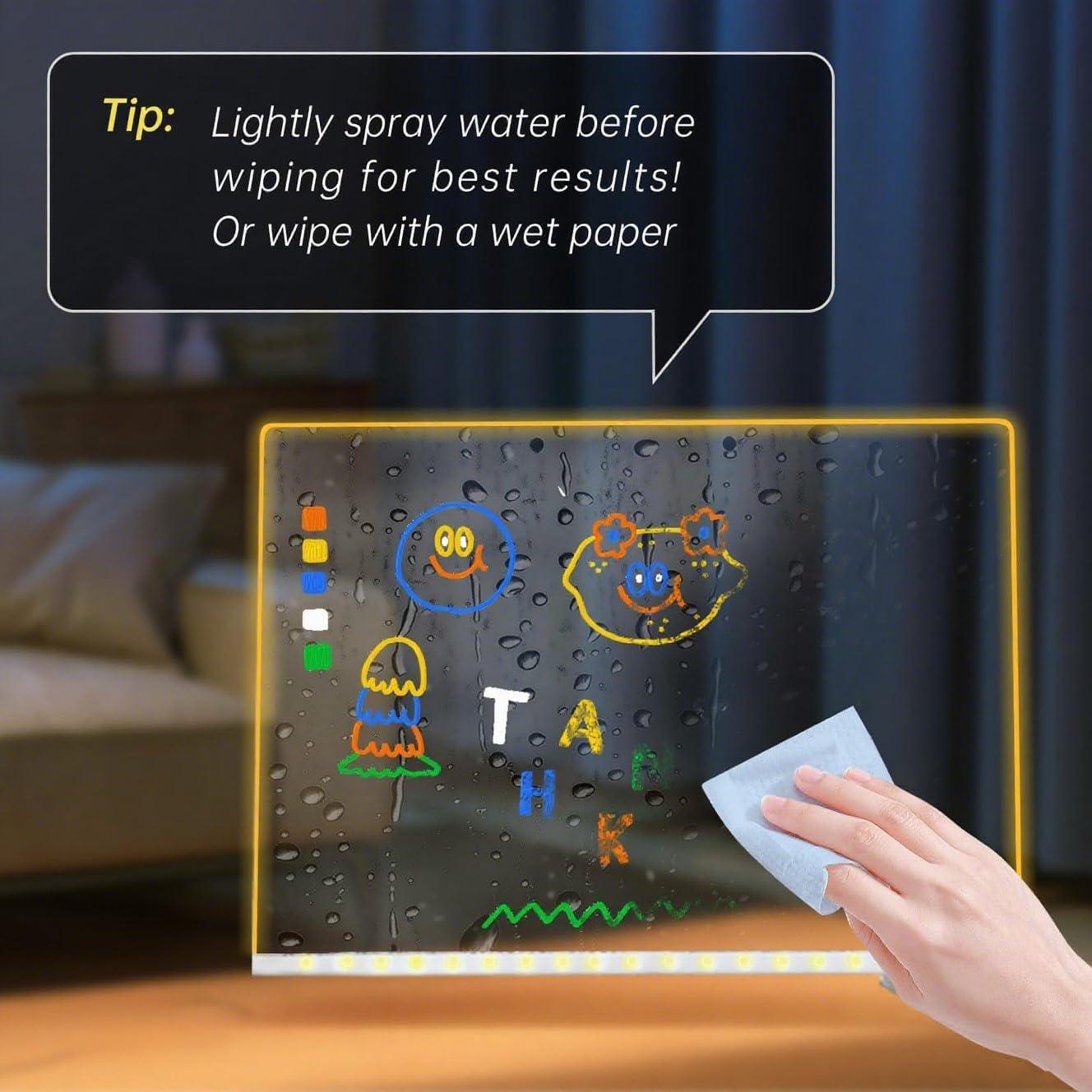 Tablero de Notas LED NEYSXYU 38.1x25.4cm 7 Colores 4 Modos