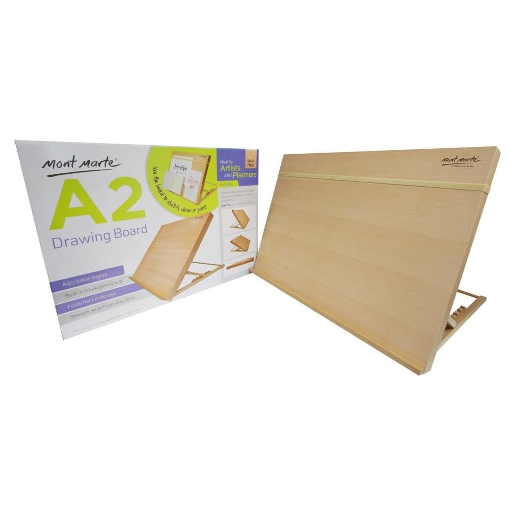 Tablero de Dibujo A2 Mont Marte de Madera con Banda Elástica