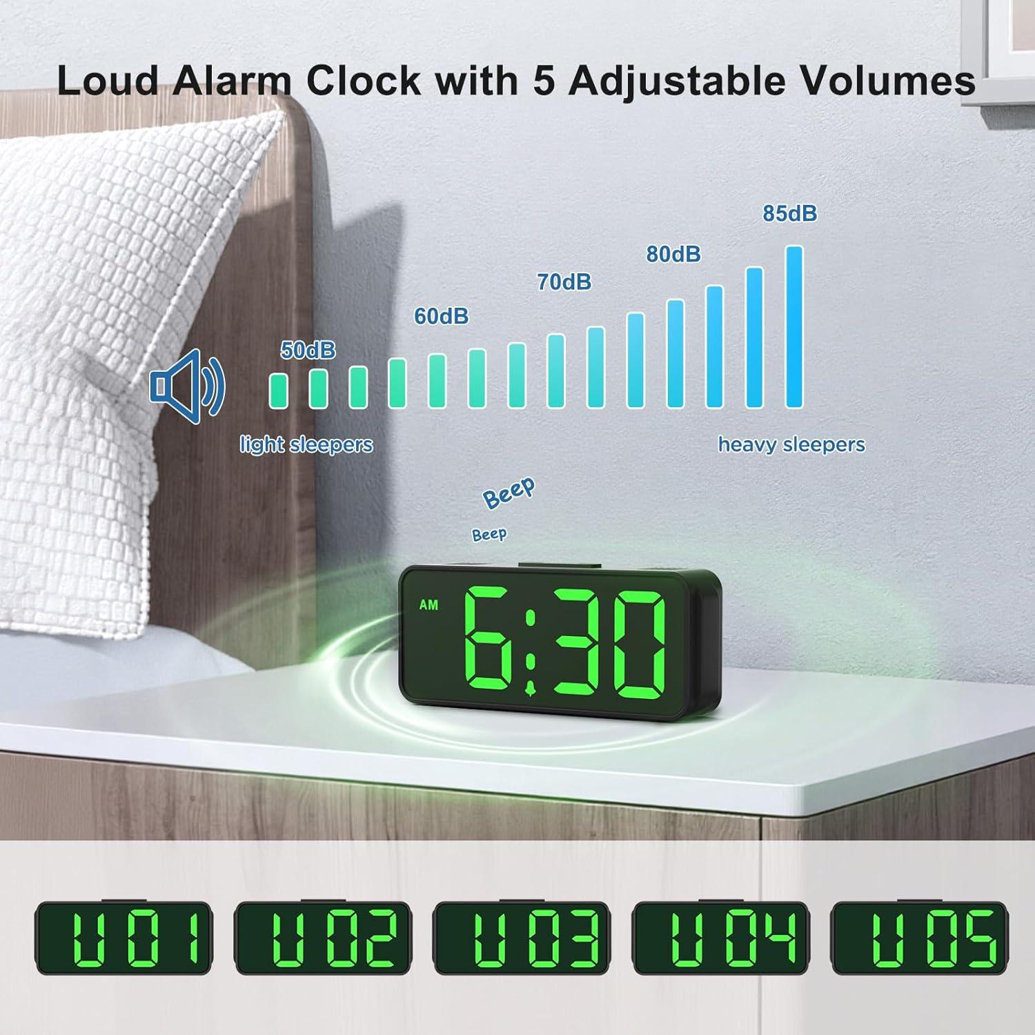 Reloj Despertador Digital Peakeep Portátil con Pantalla LED