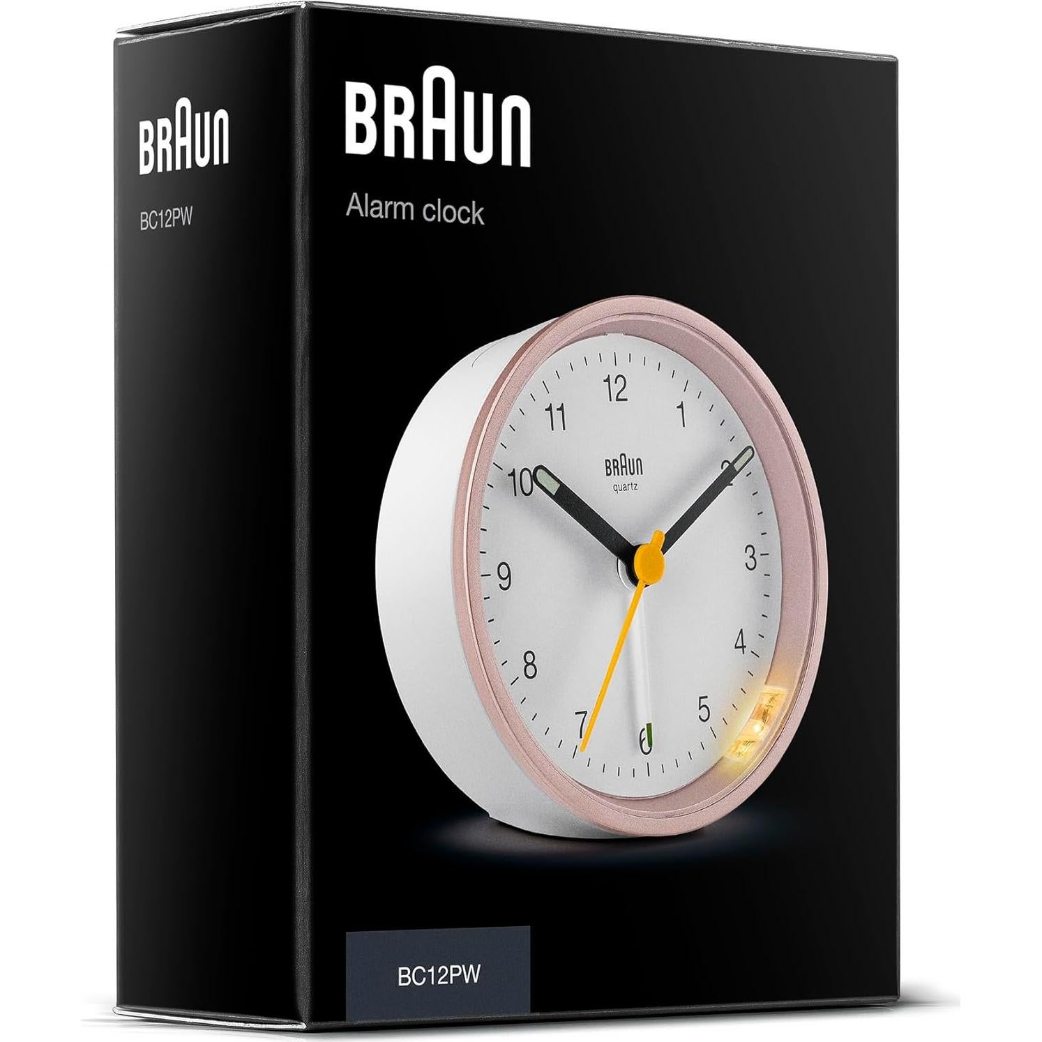 Reloj Despertador Analógico Braun BC12PW Rosa con Luz