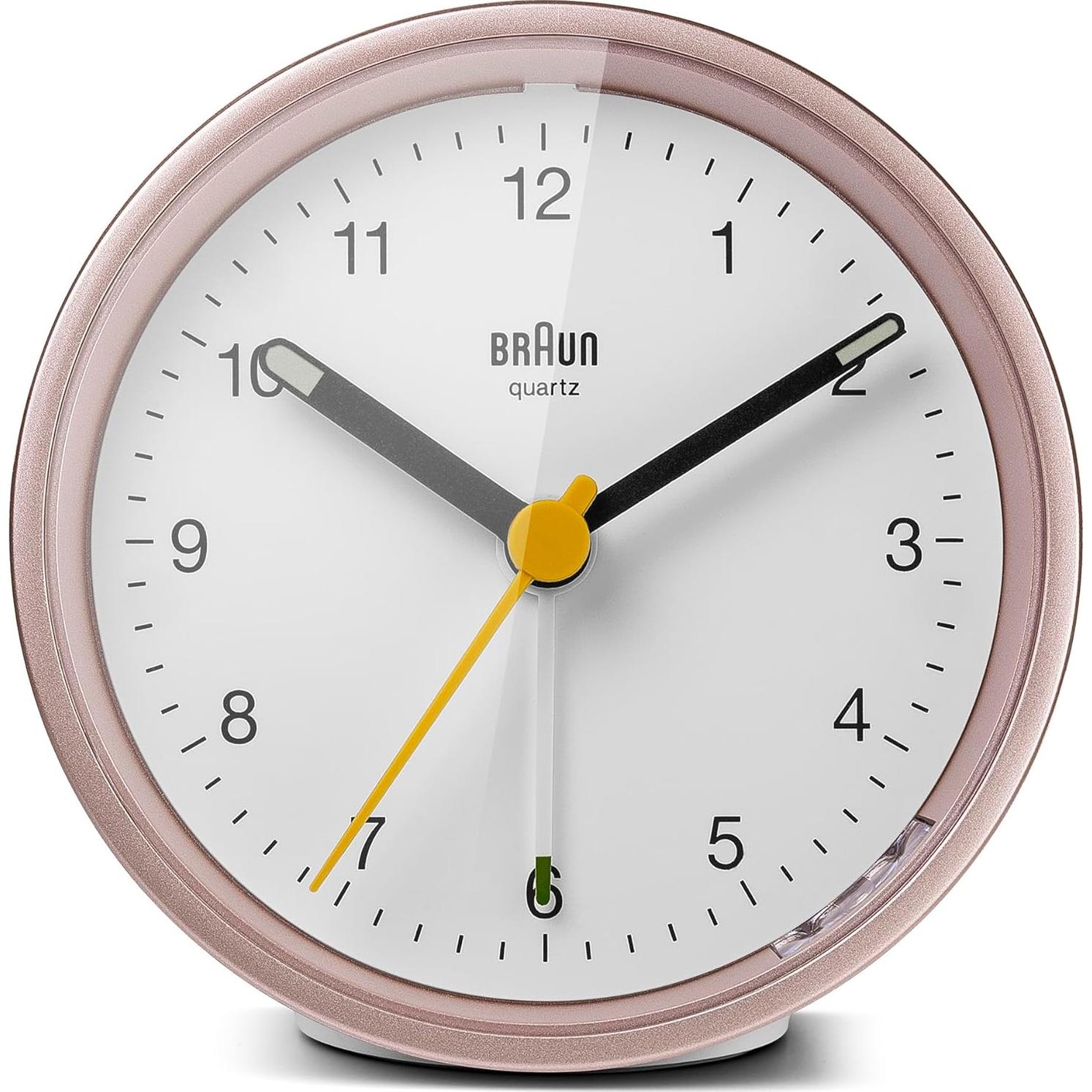Reloj Despertador Analógico Braun BC12PW Rosa con Luz