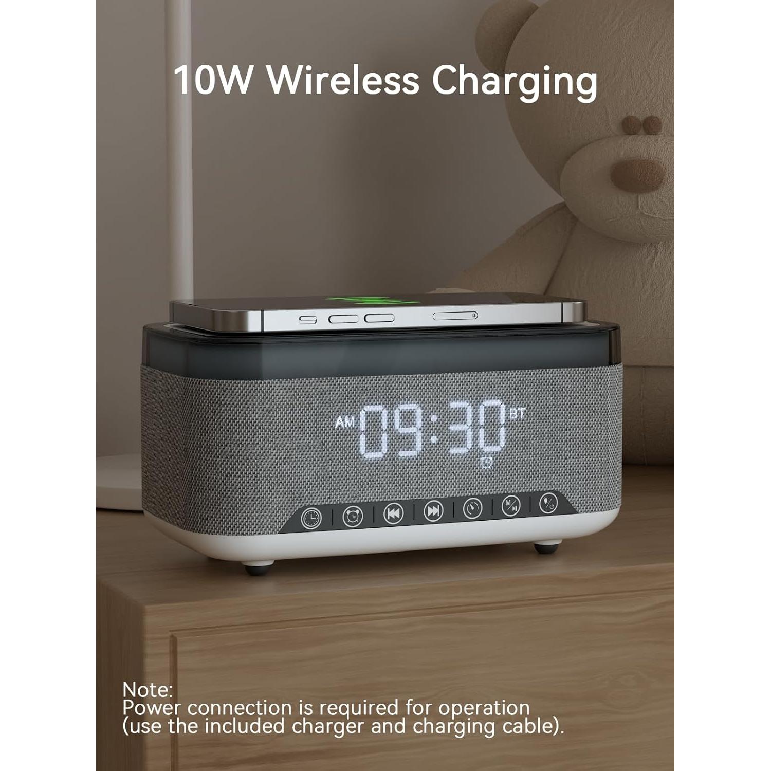 Reloj Despertador Bluetooth Reatsoc R168 con Cargador 10W