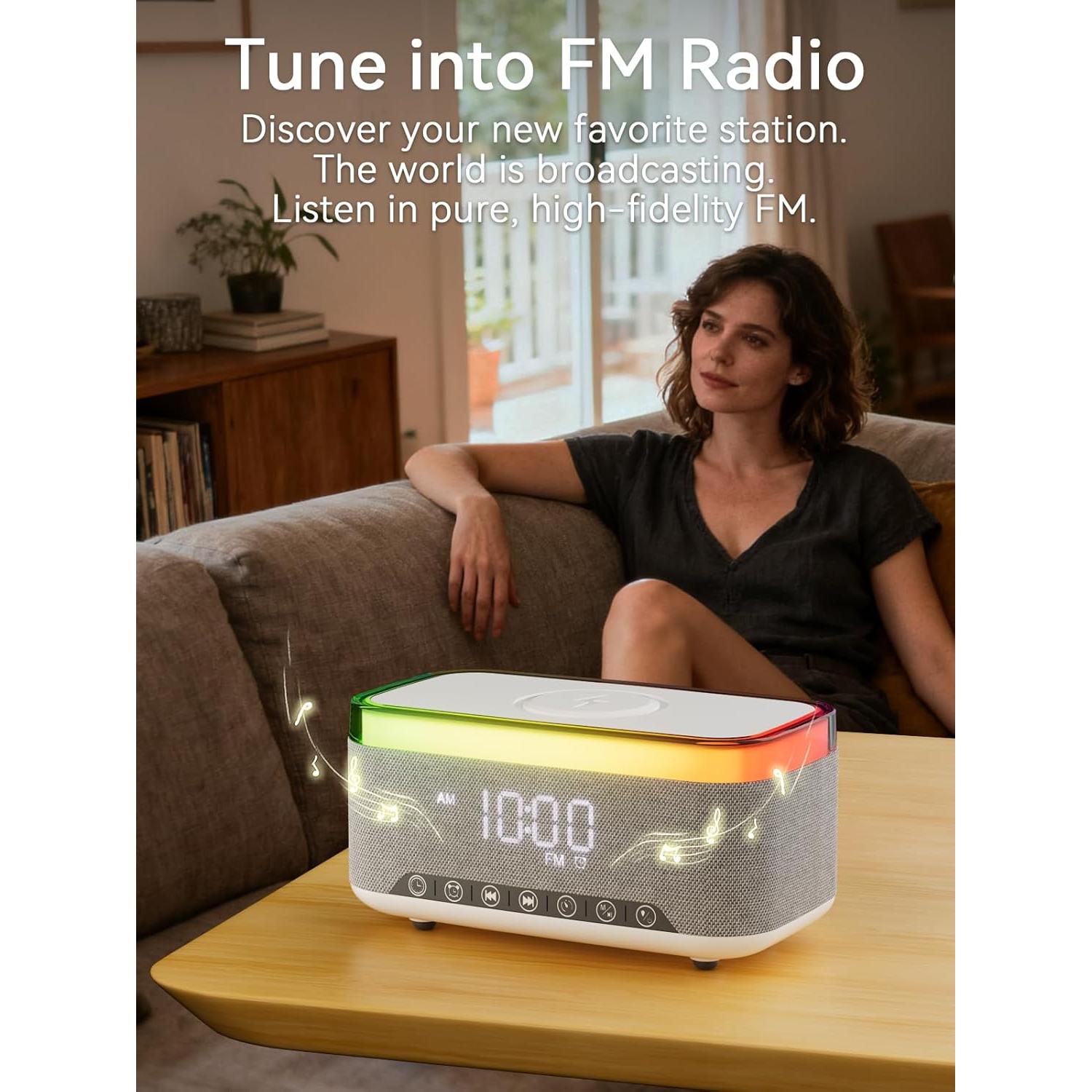 Reloj Despertador Bluetooth Reatsoc R168 con Cargador 10W