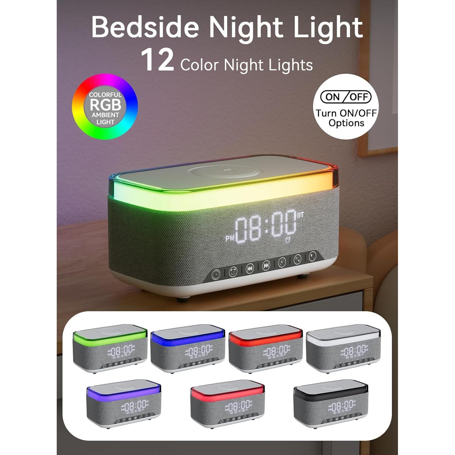 Reloj Despertador Bluetooth Reatsoc R168 con Cargador 10W