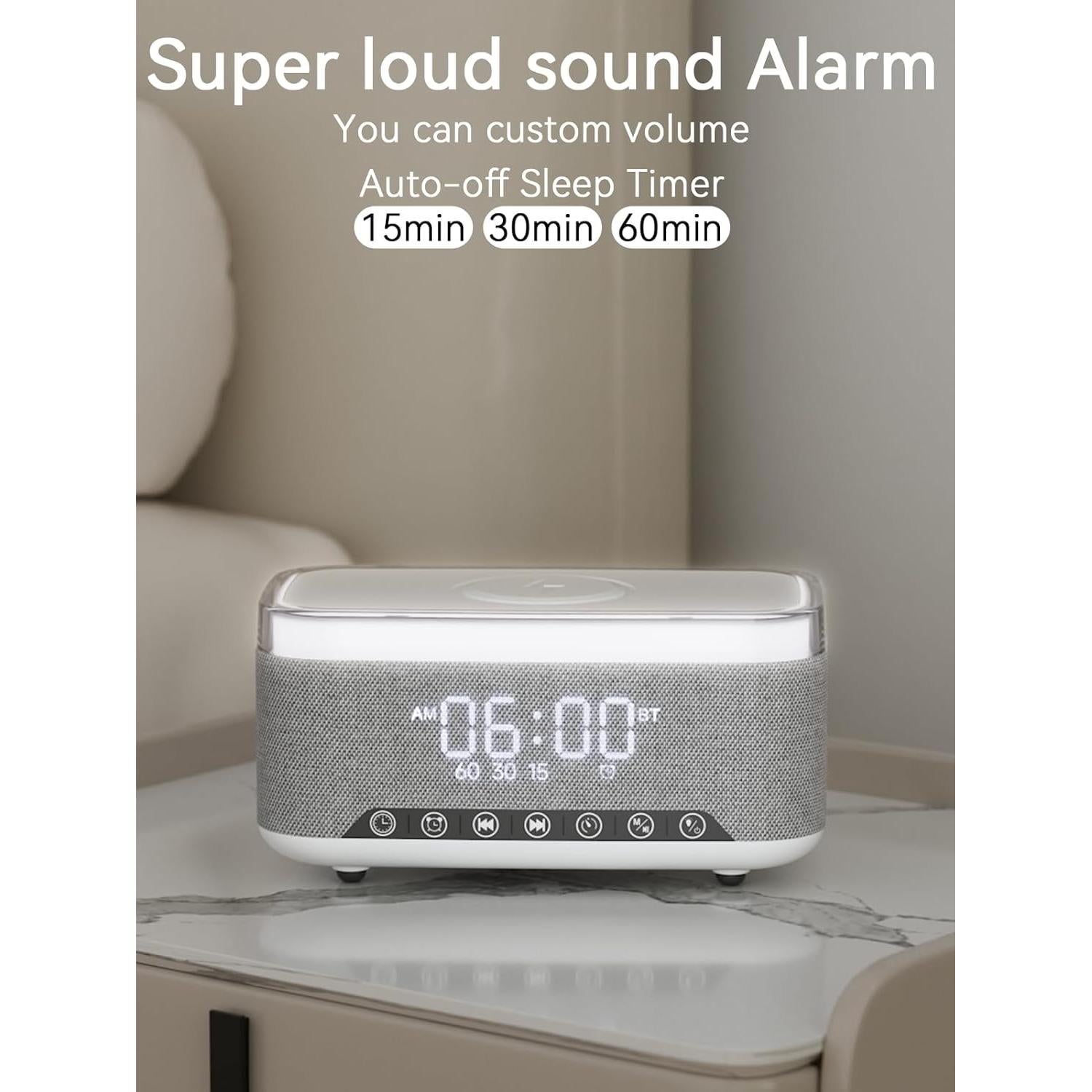 Reloj Despertador Bluetooth Reatsoc R168 con Cargador 10W