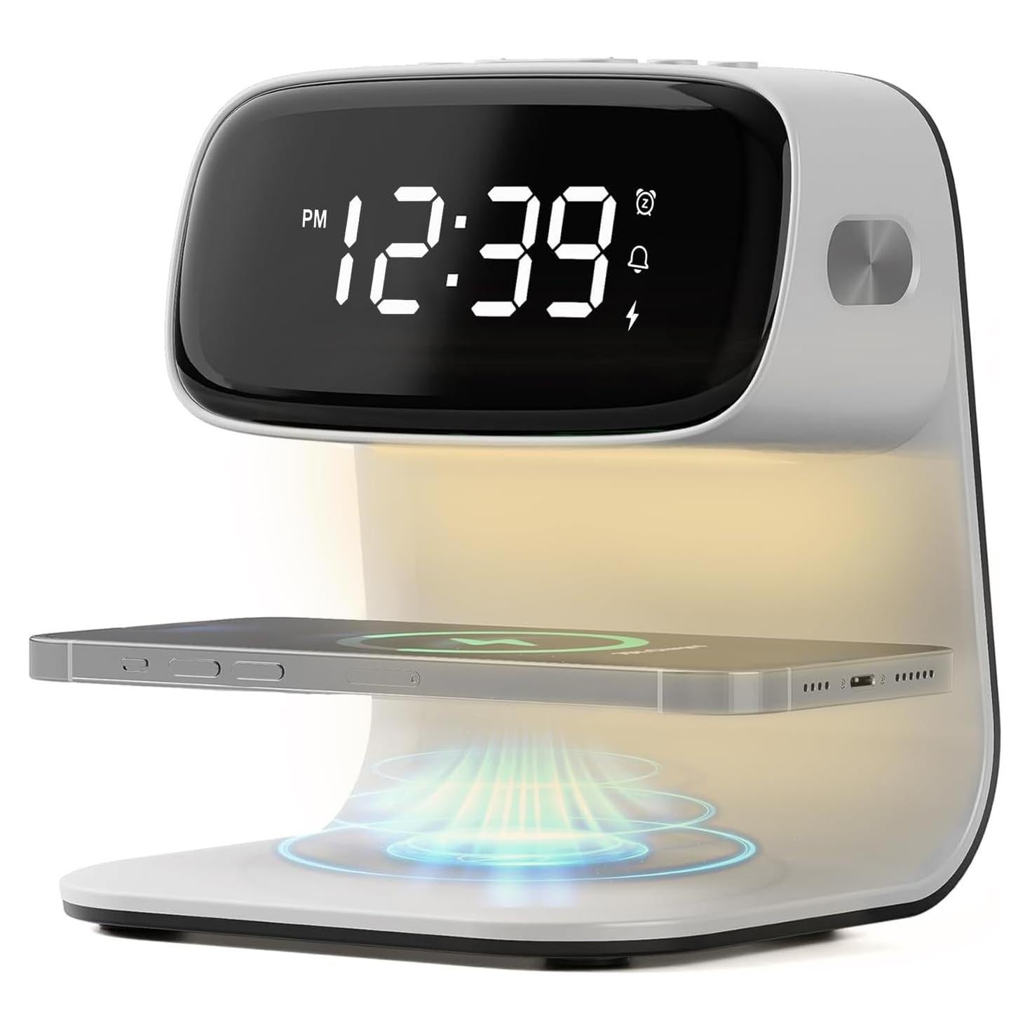 Reloj Despertador Digital YIDPU con Carga Inalámbrica 15W