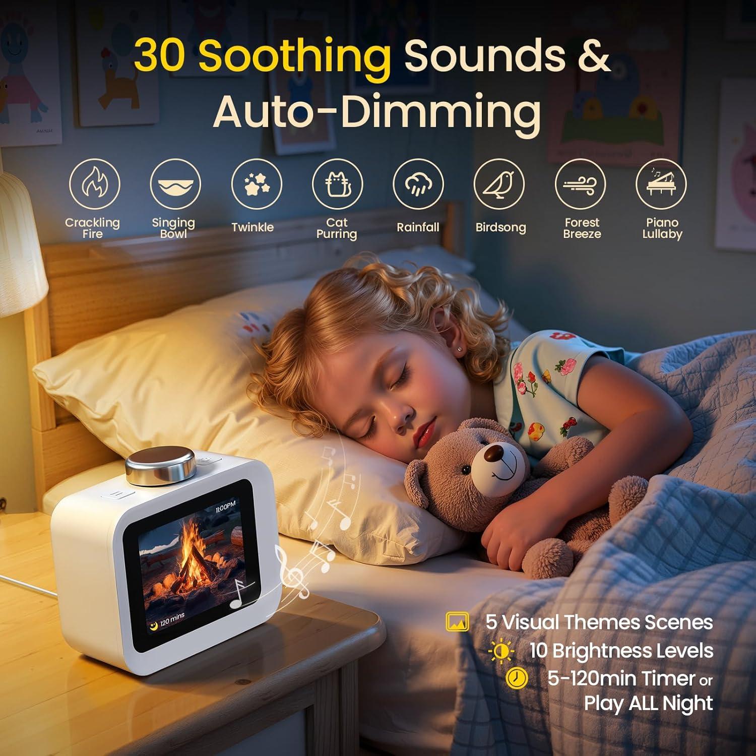 Reloj Despertador AIRIVO LCD Colorido con 4 Alarmas y 30 Sonidos