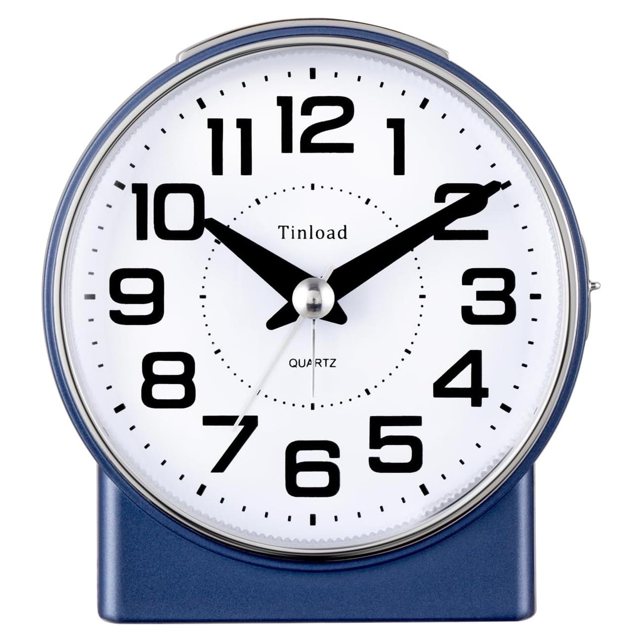 Reloj Despertador Analógico Silencioso Tinload-mc 10.9cm Azul