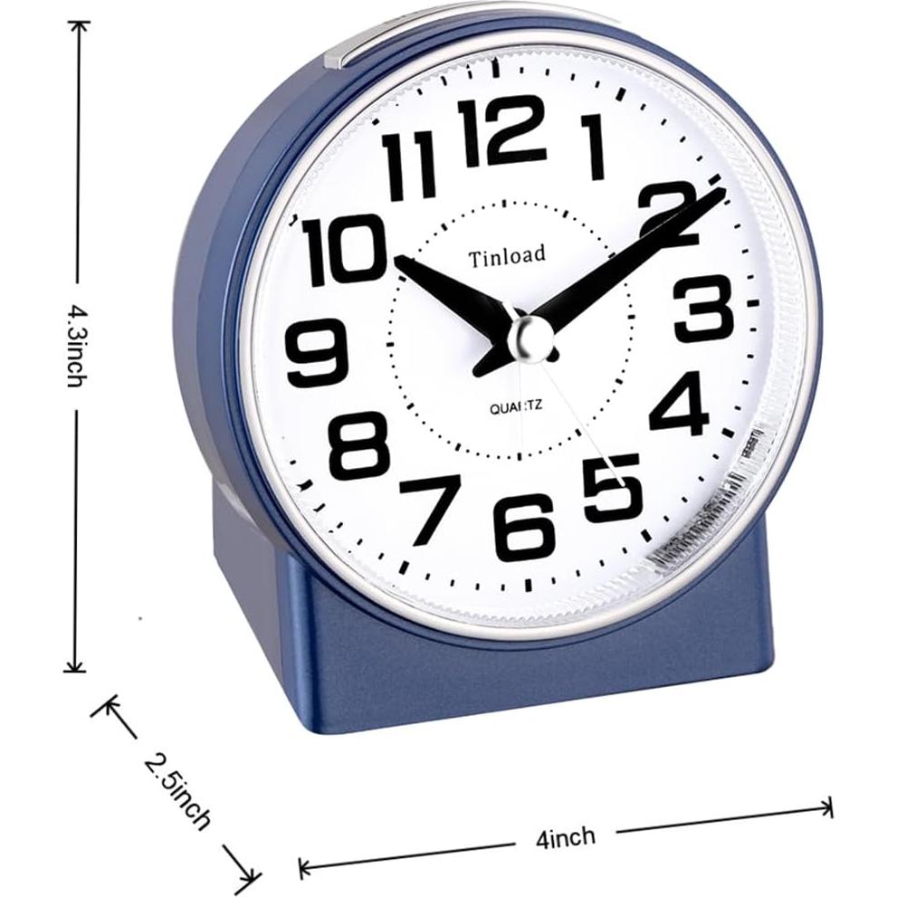 Reloj Despertador Analógico Silencioso Tinload-mc 10.9cm Azul
