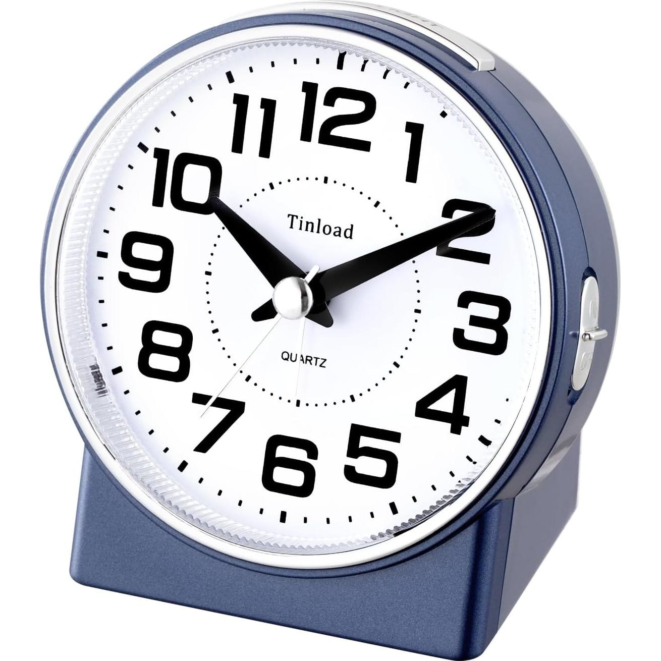 Reloj Despertador Analógico Silencioso Tinload-mc 10.9cm Azul