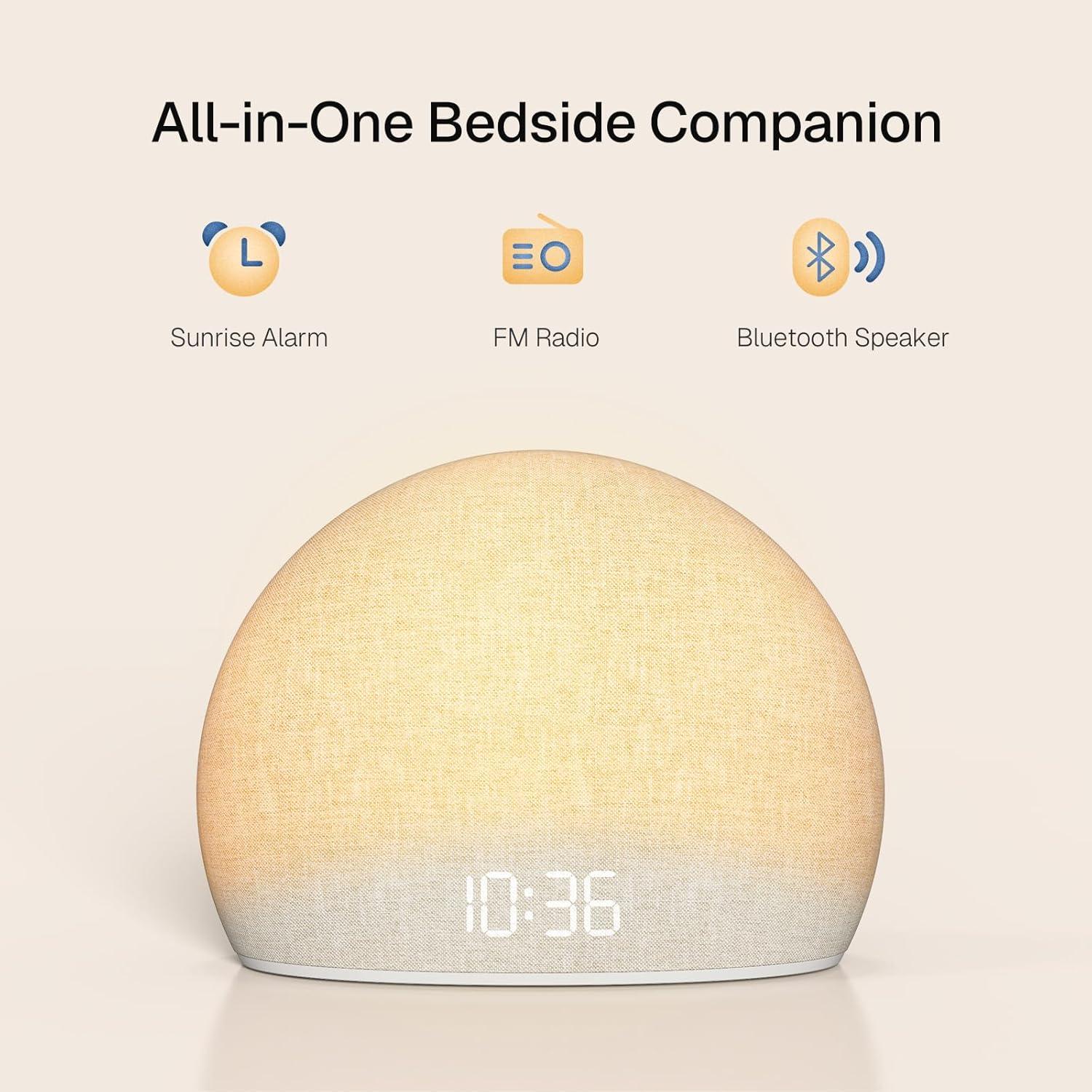 Reloj Despertador HOUSBAY TS9RA con Luz Amanecer y Bluetooth