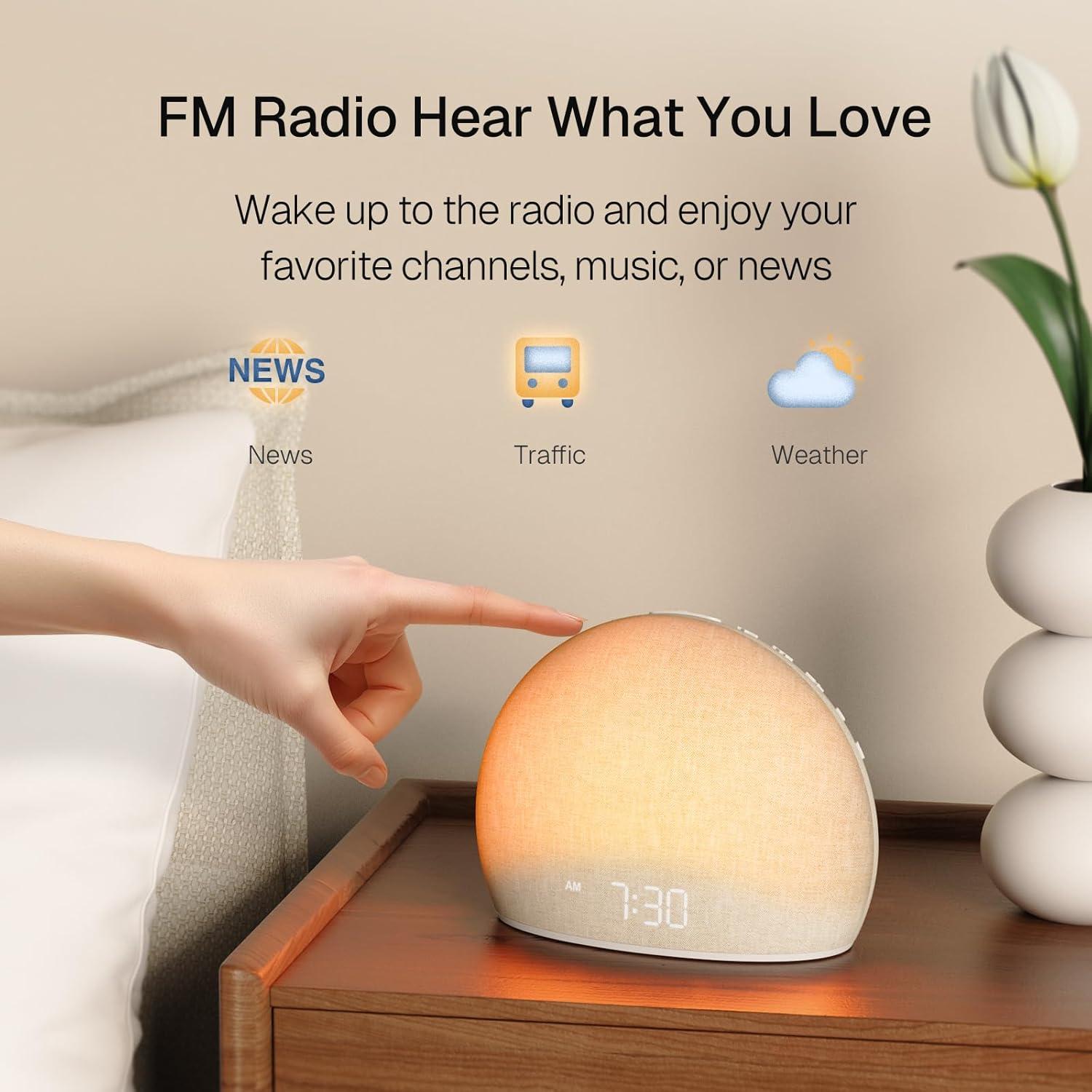 Reloj Despertador HOUSBAY TS9RA con Luz Amanecer y Bluetooth