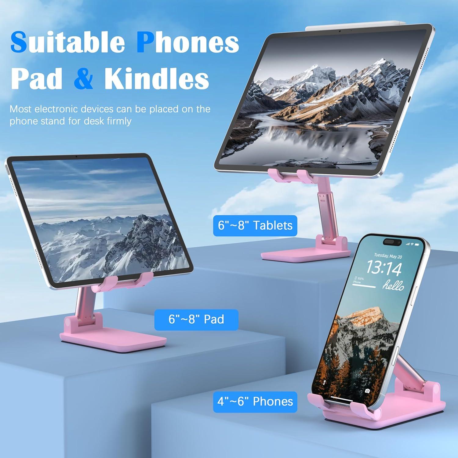 Soporte Ajustable para Teléfono Móvil HZZADZXW Rosa 4-8"