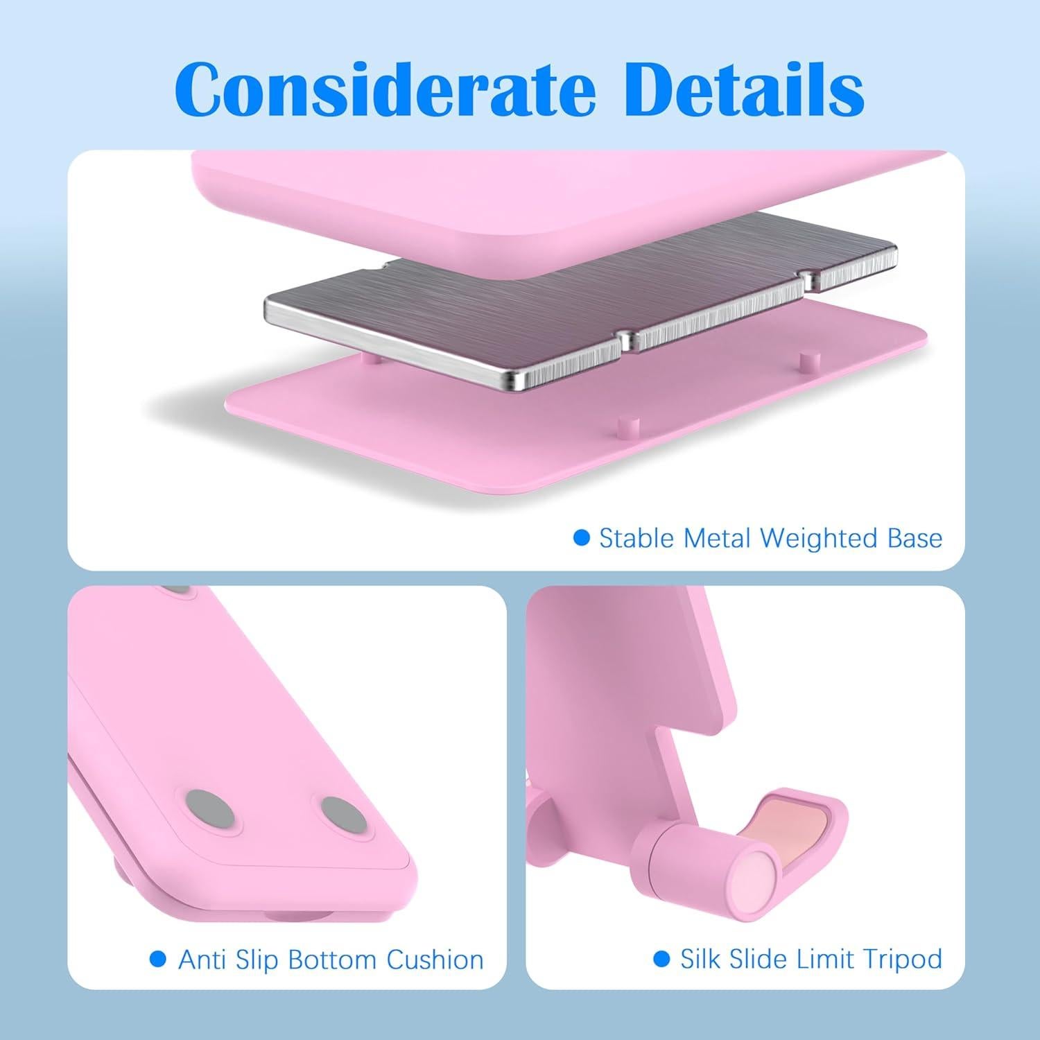 Soporte Ajustable para Teléfono Móvil HZZADZXW Rosa 4-8"