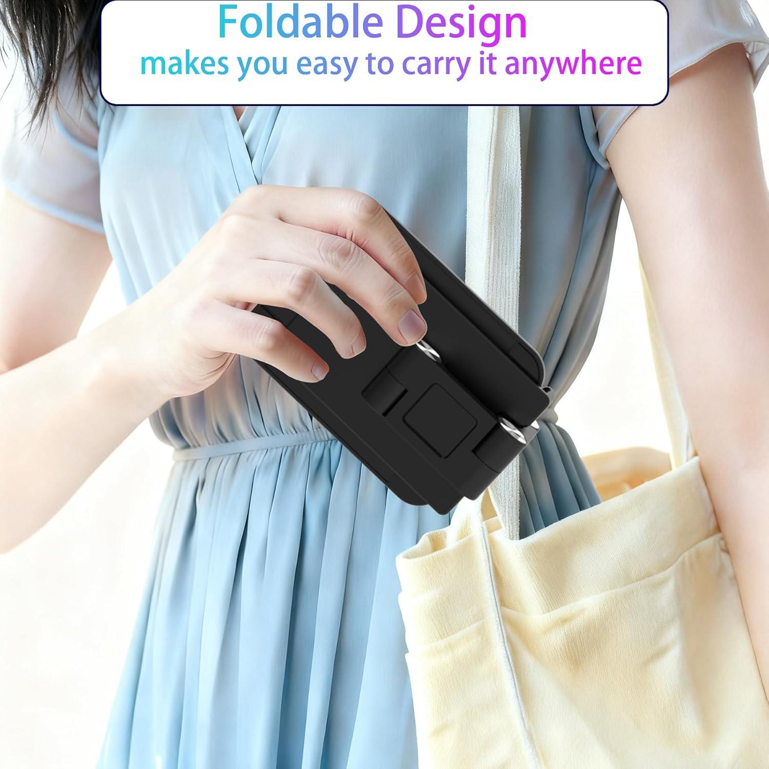 Soporte Plegable para Teléfono Jusanice 360° Ajustable Negro