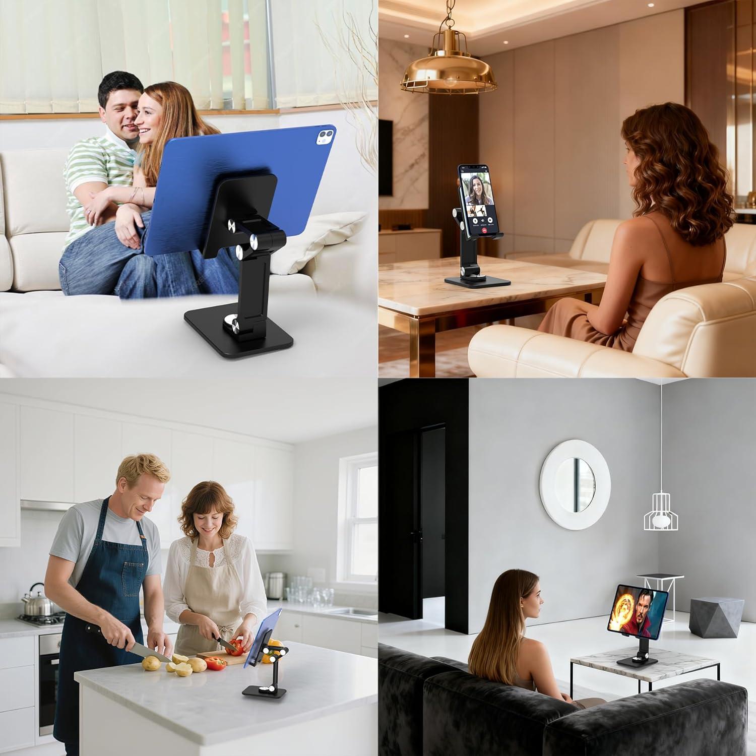 Soporte Plegable para Teléfono Jusanice 360° Ajustable Negro