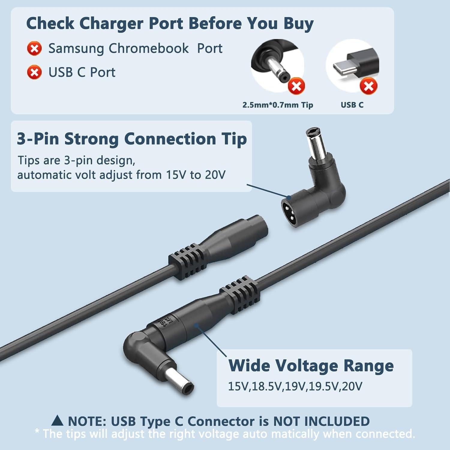 Cargador Universal 90W JIONR para Laptop Dell HP Lenovo Acer