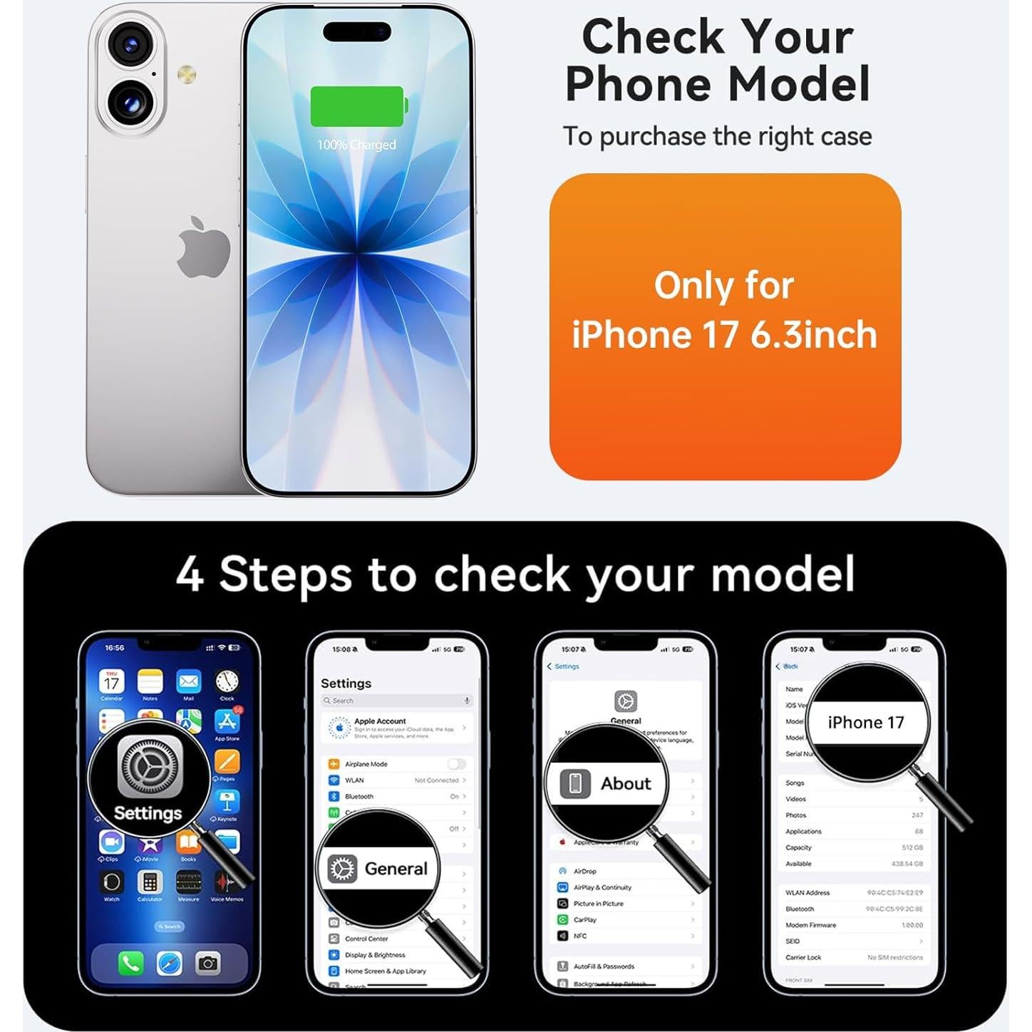 Estuche de Batería BOPPS para iPhone 17 8500mAh Negro