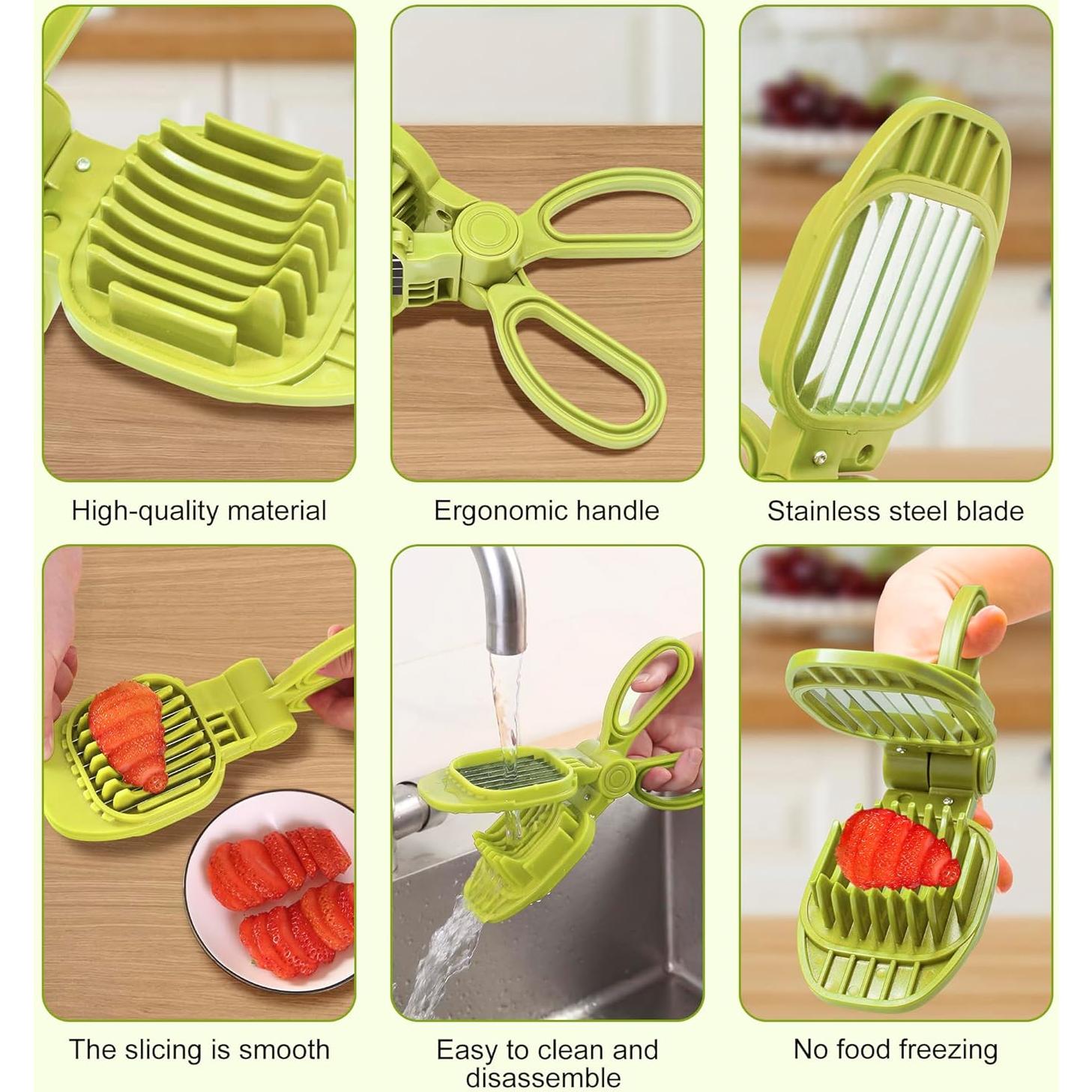 Cortador de Frutas CEHNCEH Verde - Multiusos para Huevos y Verduras