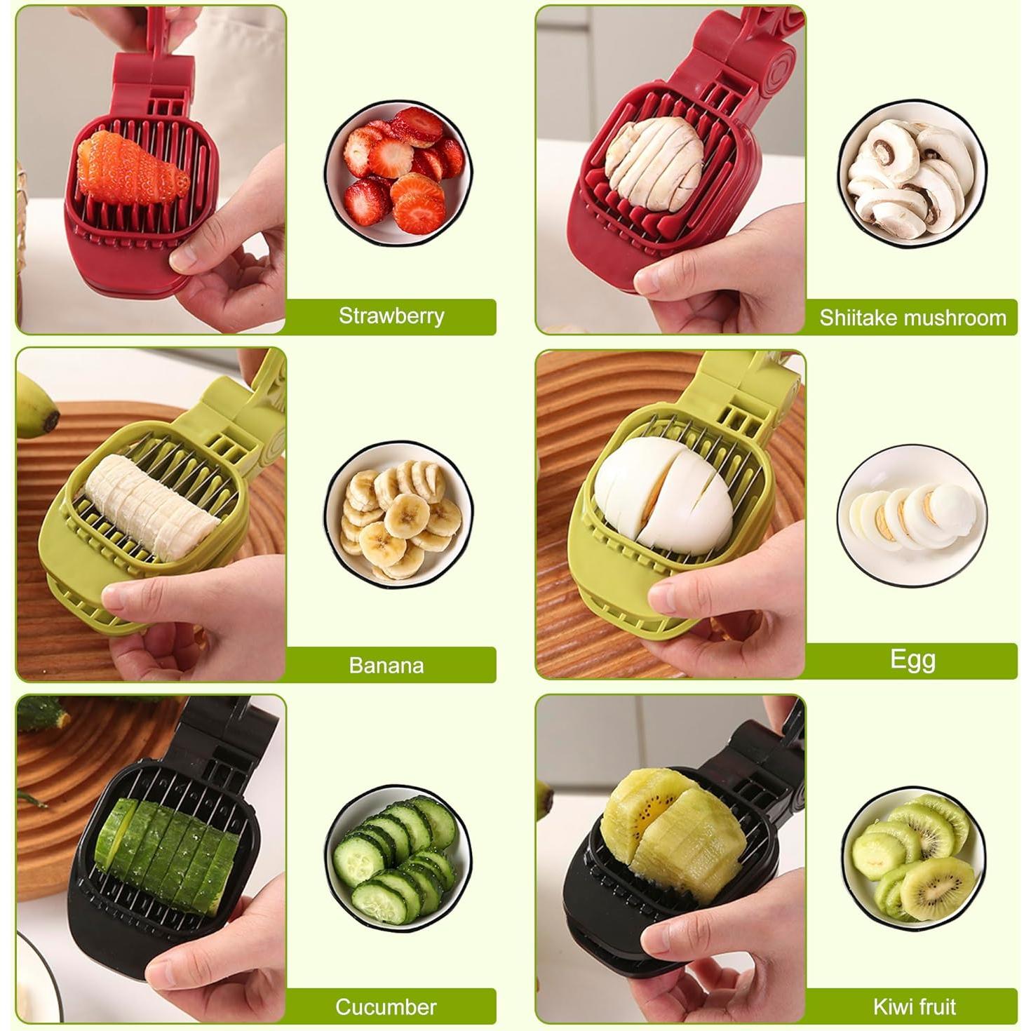 Cortador de Frutas CEHNCEH Verde - Multiusos para Huevos y Verduras