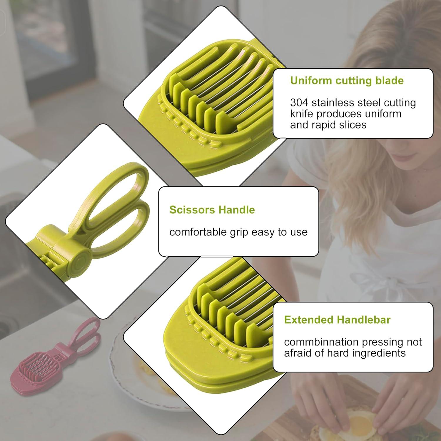 Cortador de Frutas CEHNCEH Verde - Multiusos para Huevos y Verduras