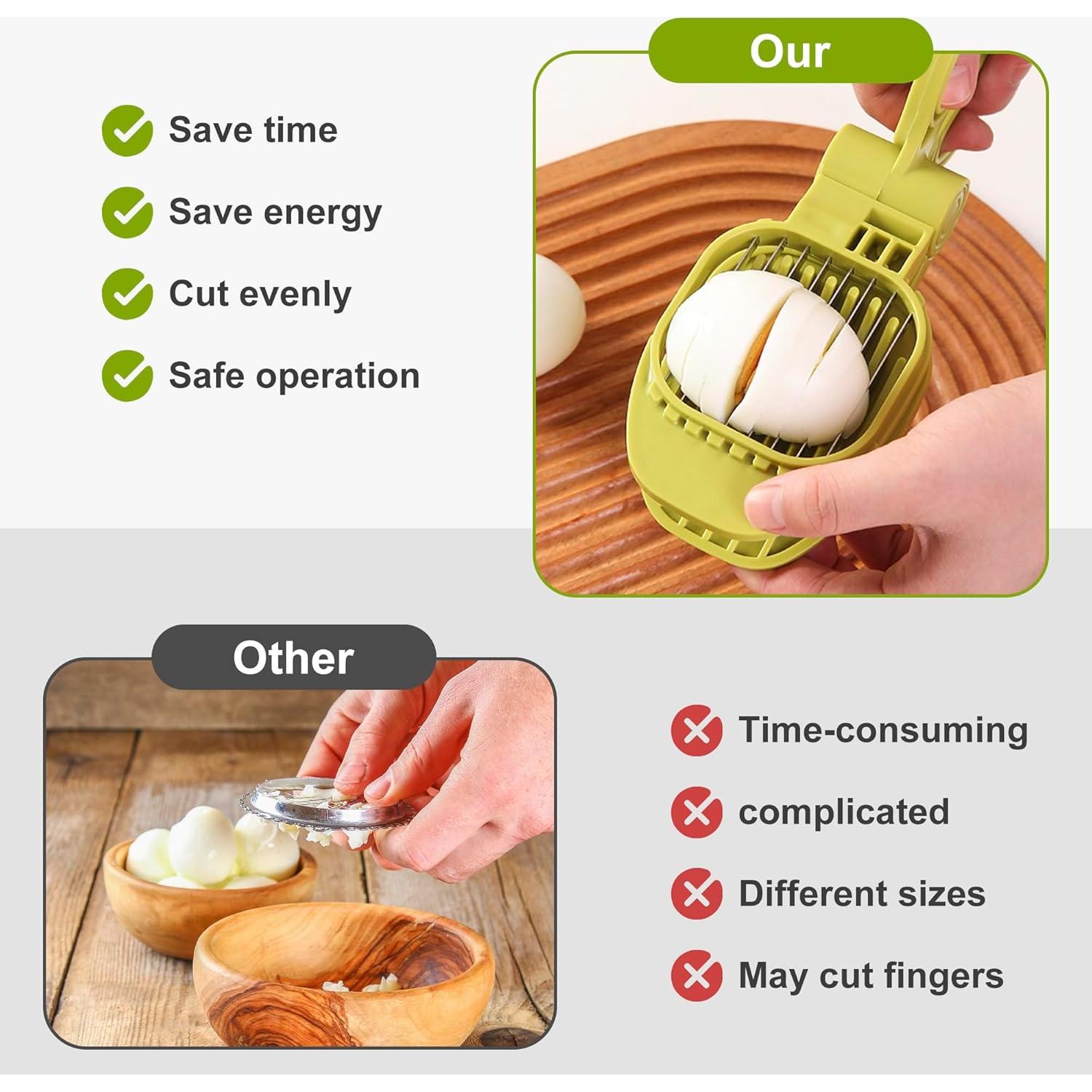 Cortador de Frutas CEHNCEH Verde - Multiusos para Huevos y Verduras