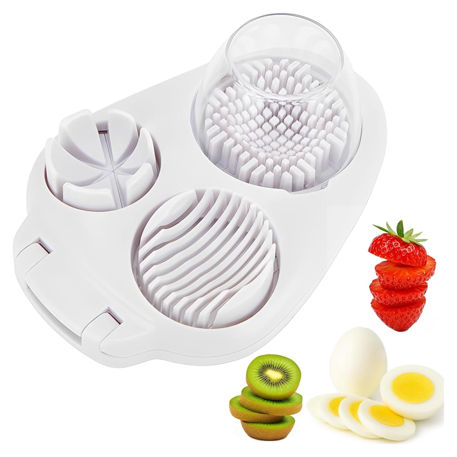 Cortador de Huevos 3 en 1 TNDCKP de Acero Inoxidable Blanco