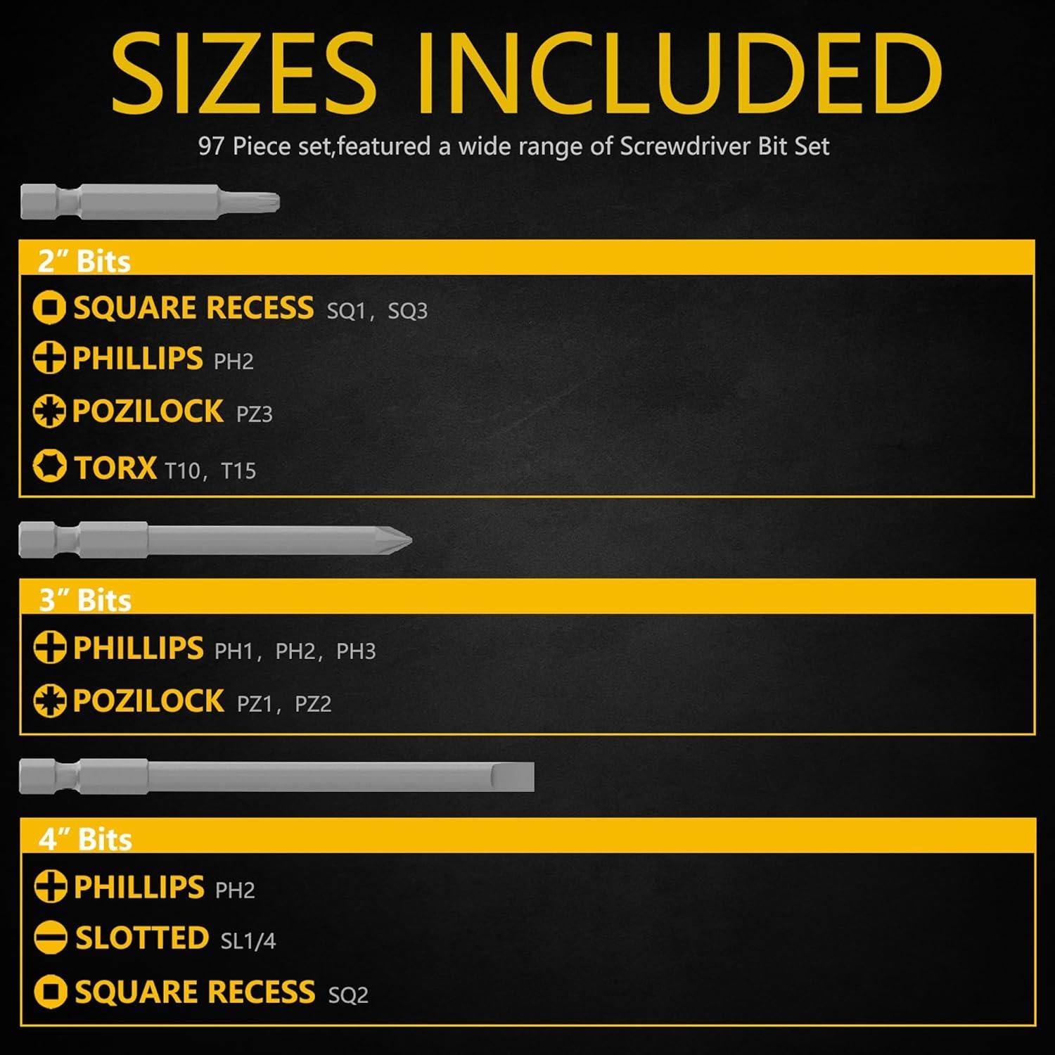 Conjunto de Puntas de Seguridad Renekton 97 Piezas Acero S2