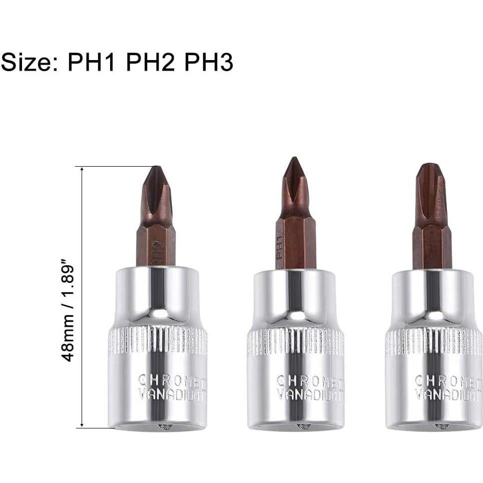 Juego de Enchufes Phillips TOP-VIGOR 3 Piezas 48mm S2