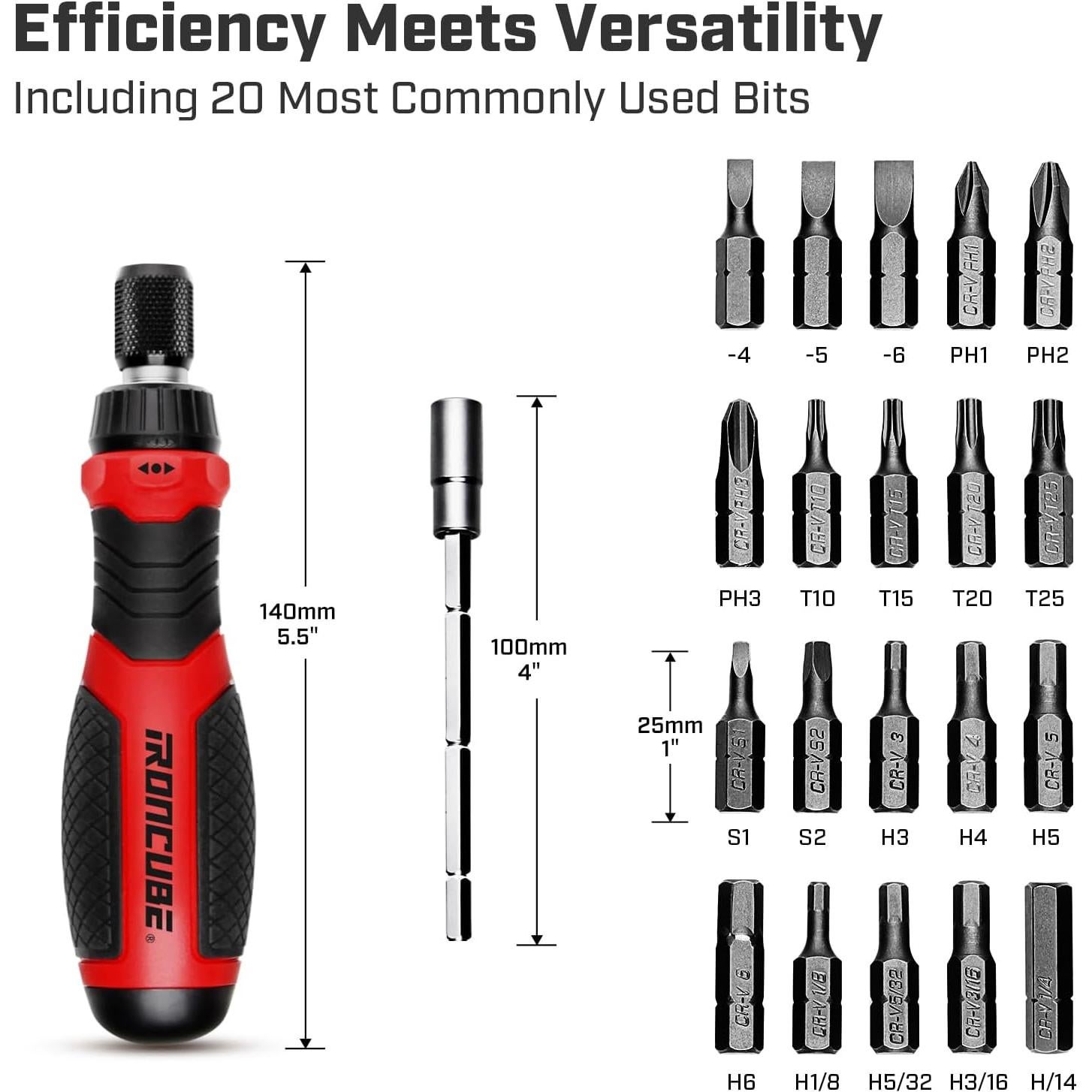 Juego de Destornilladores 21 en 1 IRONCUBE con Puntas Magnéticas