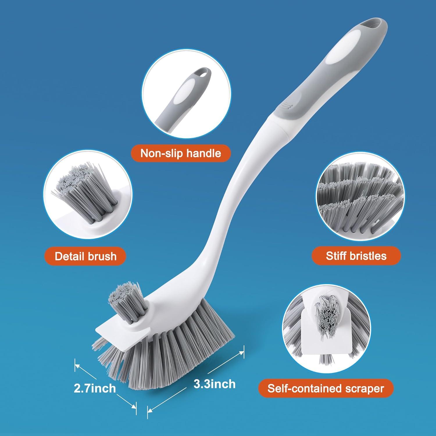 Juego de 4 Cepillos de Fregar CLEANHOME para Cocina y Baño