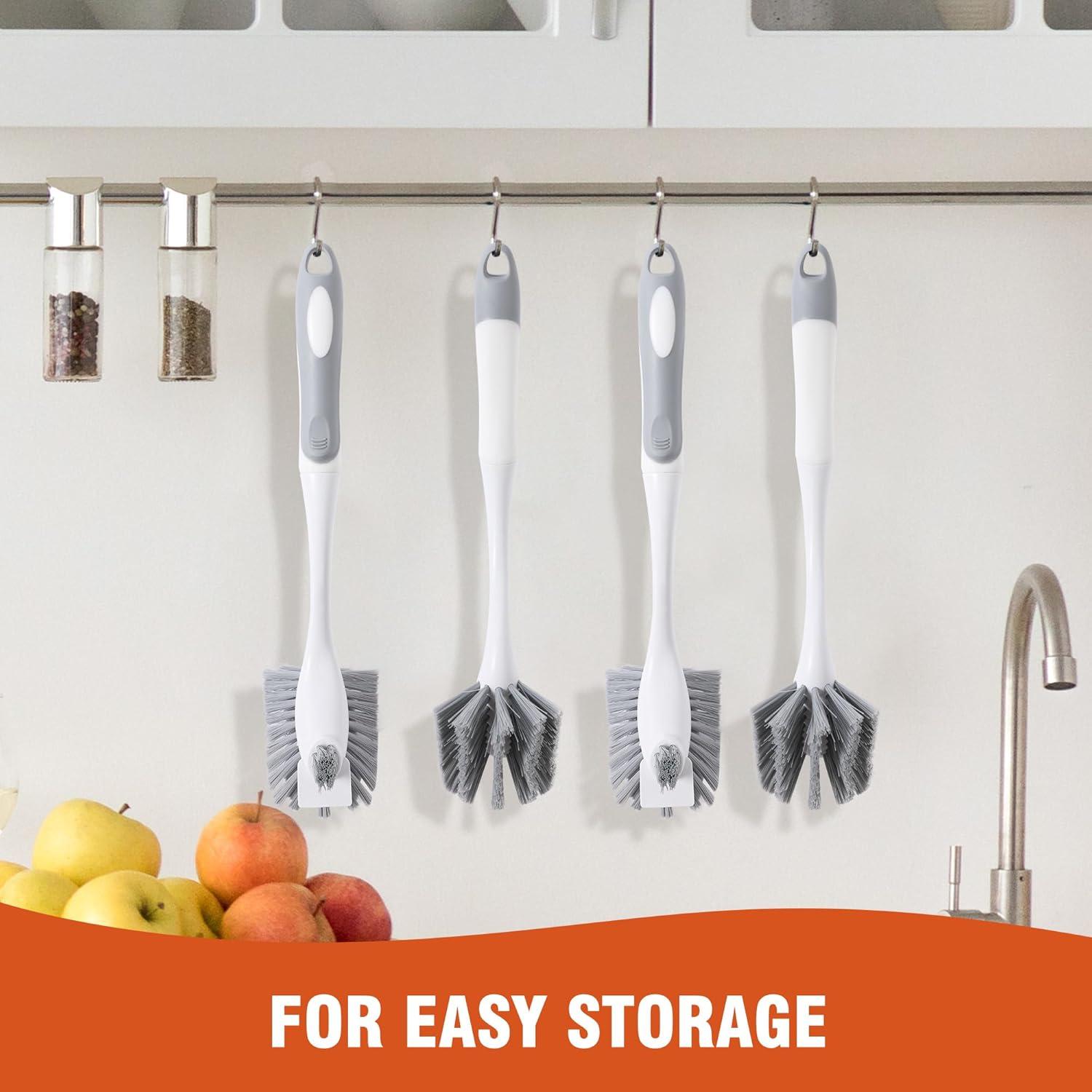 Juego de 4 Cepillos de Fregar CLEANHOME para Cocina y Baño