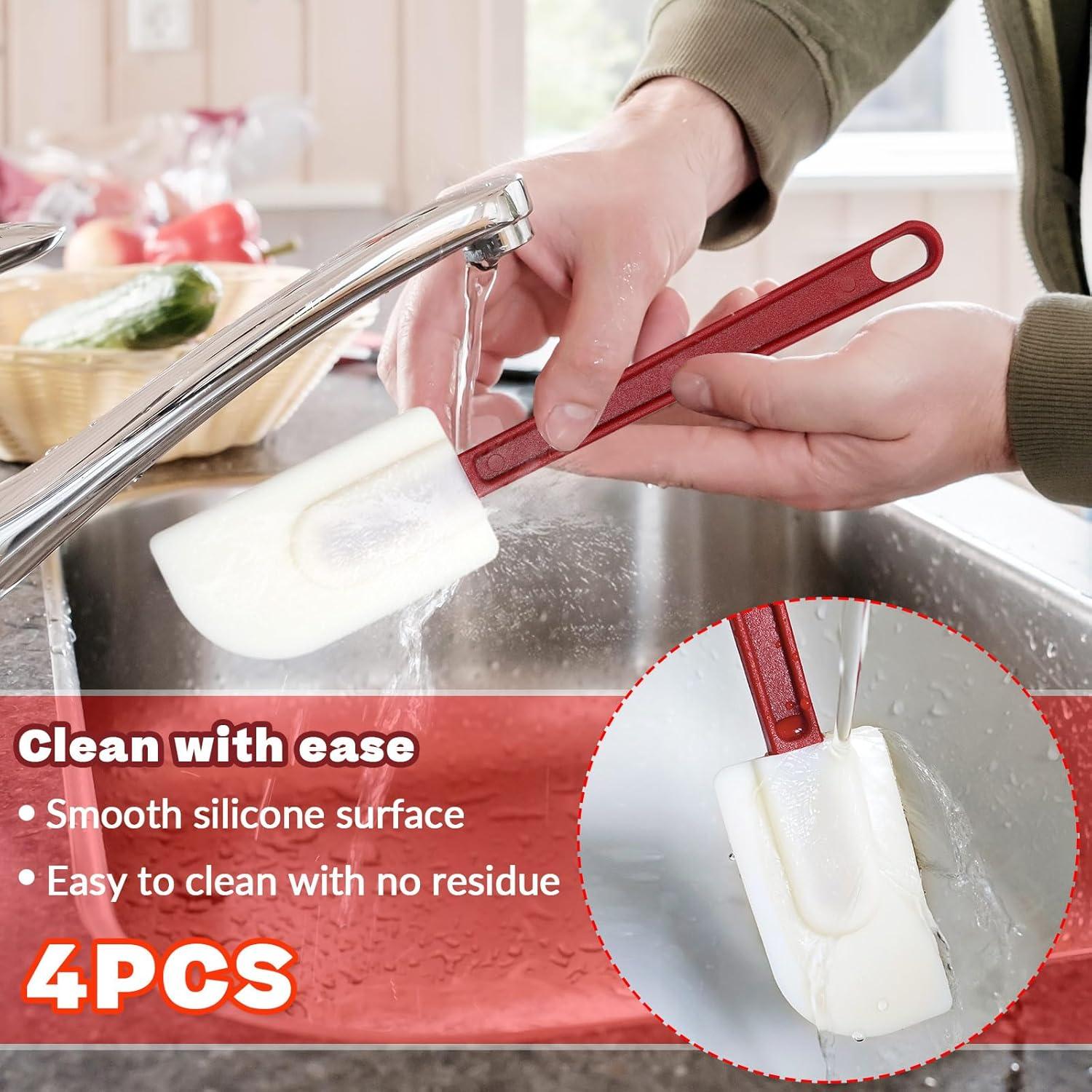 Juego de 4 Espátulas de Silicona JOLYEAK 25.4 cm Resistentes al Calor