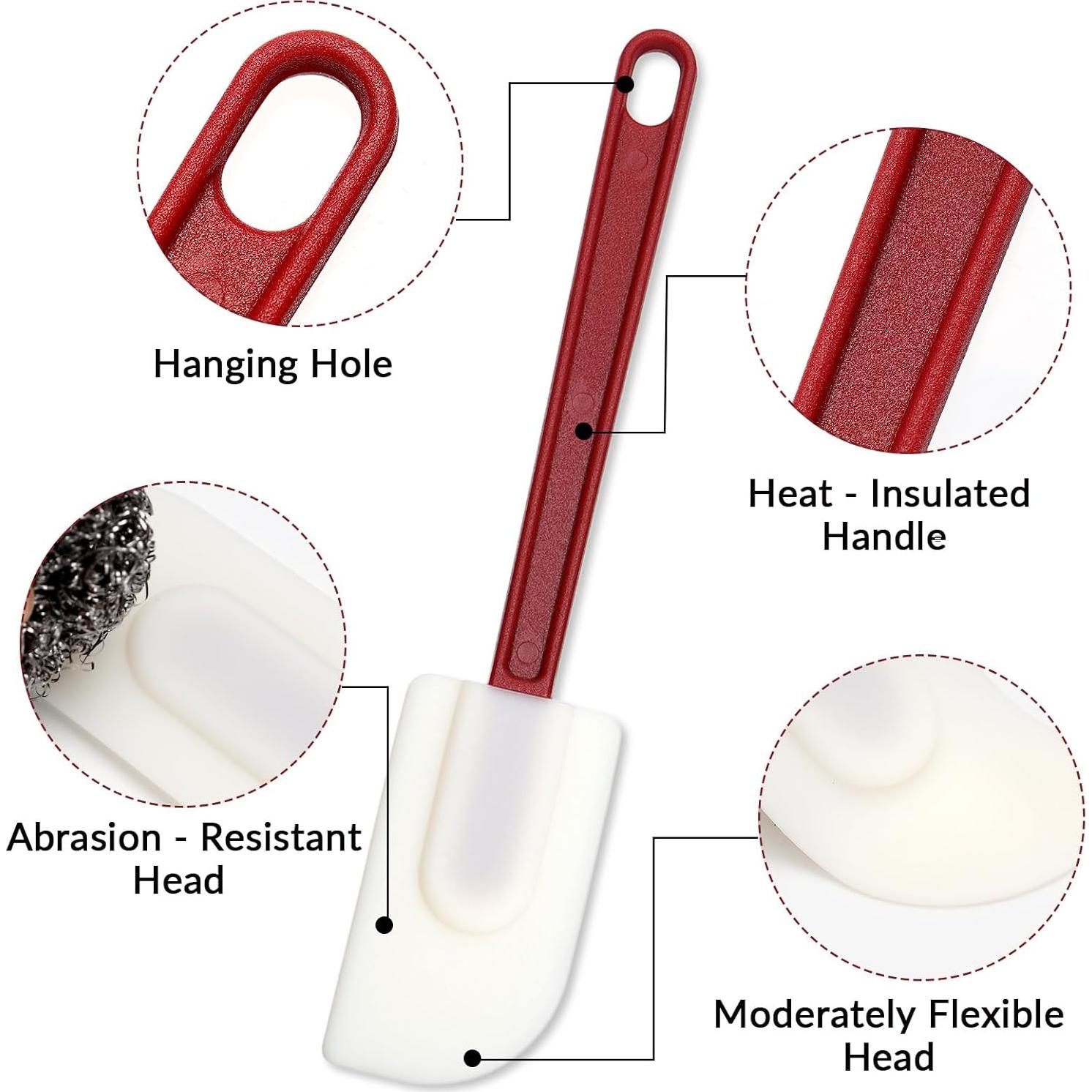 Juego de 4 Espátulas de Silicona JOLYEAK 25.4 cm Resistentes al Calor