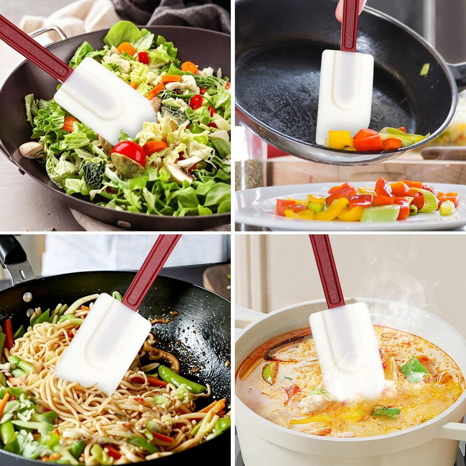 Juego de 4 Espátulas de Silicona JOLYEAK 25.4 cm Resistentes al Calor