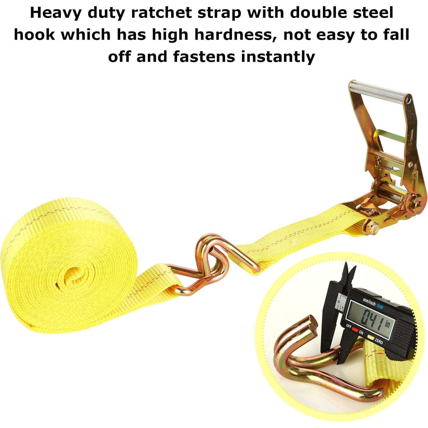 Paquete de 4 correas de trinquete LISHINE 2" x 6.1m 10000 LBS