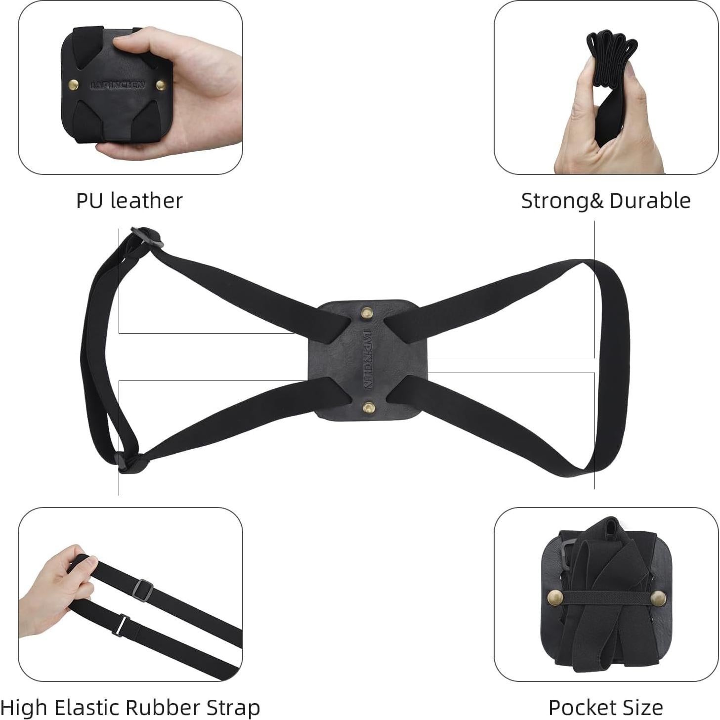 Correas de Equipaje Ajustables Lapinchen 4 Paquete Negro