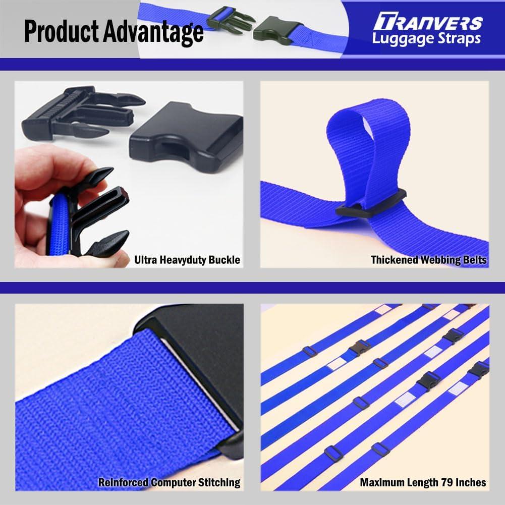 Correas de Equipaje Ajustables TRANVERS 79" (200.66 cm) Azul